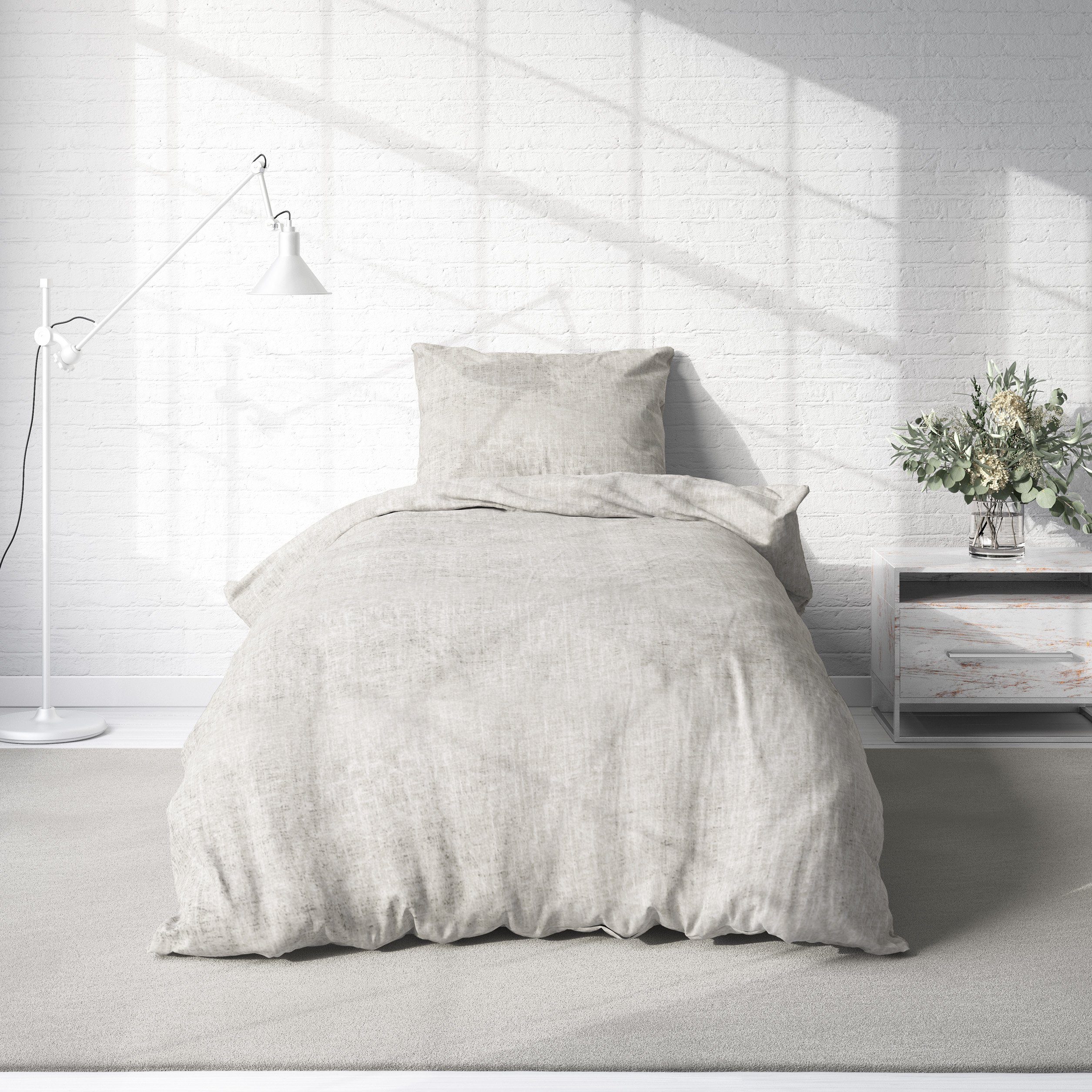 One Home Bettwäsche Meliert, Mikrofaser, 4 günstig online kaufen