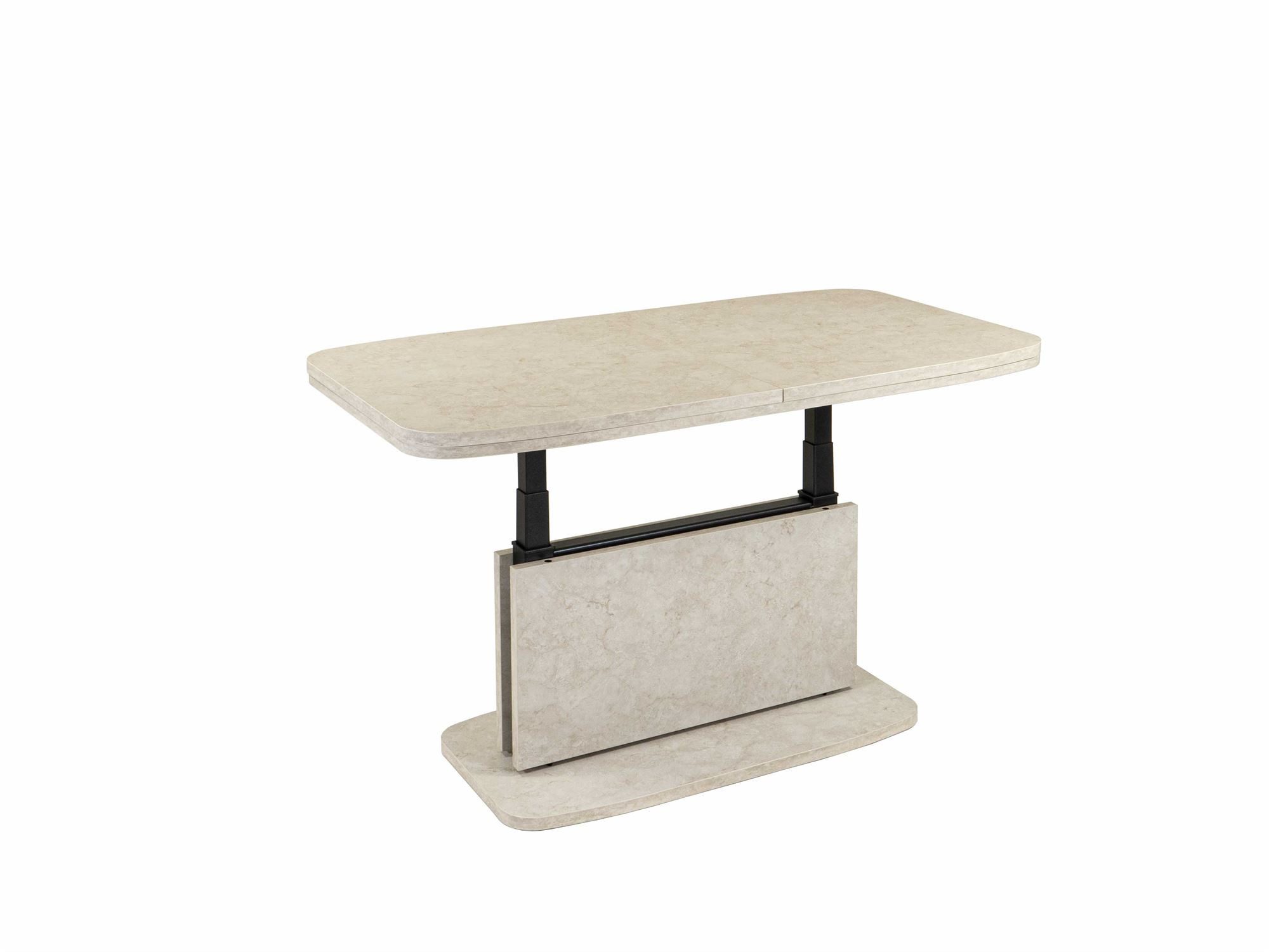 58 aufm Kessel Couchtisch Funktionstisch Cora 110x53x63 Holzwerkstoff Muschel Sandstein (inkl. Lieferung bis in die Wohnung, 1-St., Lieferung bis Verwendungsstelle), stufenlos höhenverstellbar in 2 Stufen ausziehbar Tischplatte Dekor