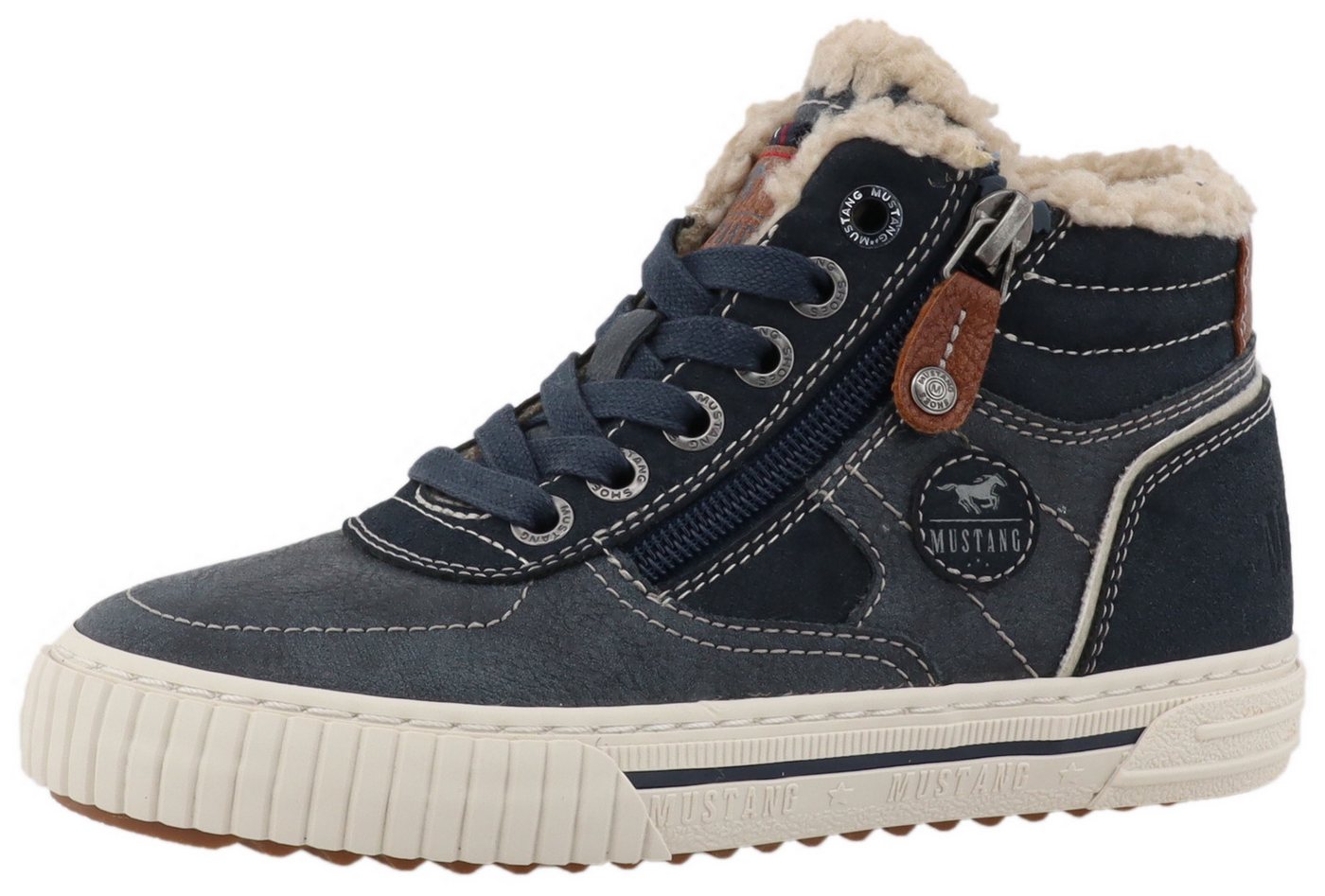 Mustang Shoes Ezio Sneaker High Top Sneaker, Schnürboots mit Reißverschluss