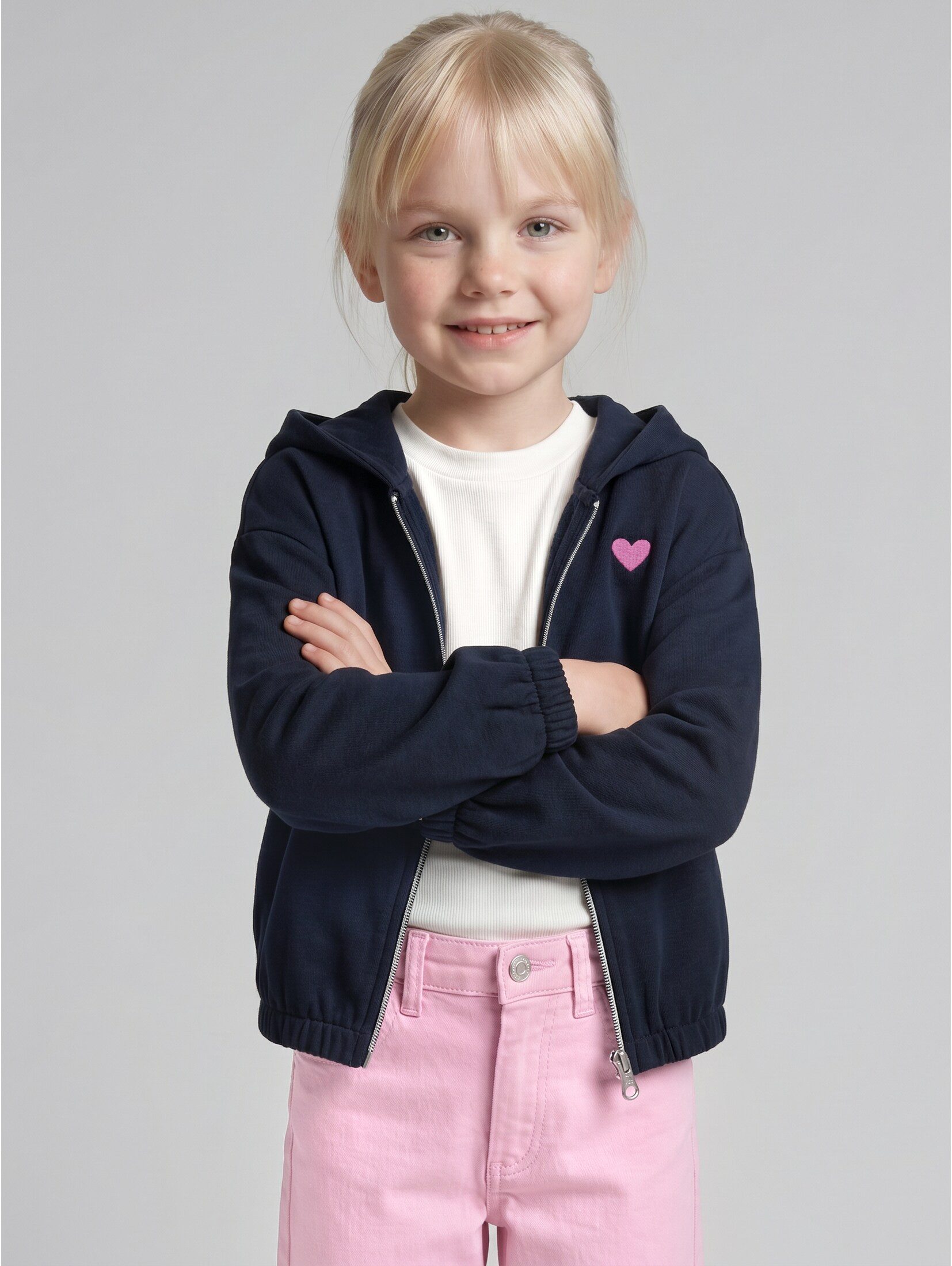 TOM TAILOR Sweatjacke Strick & Sweatshirts Cropped Hoodie Sweatjacke mit Stickerei