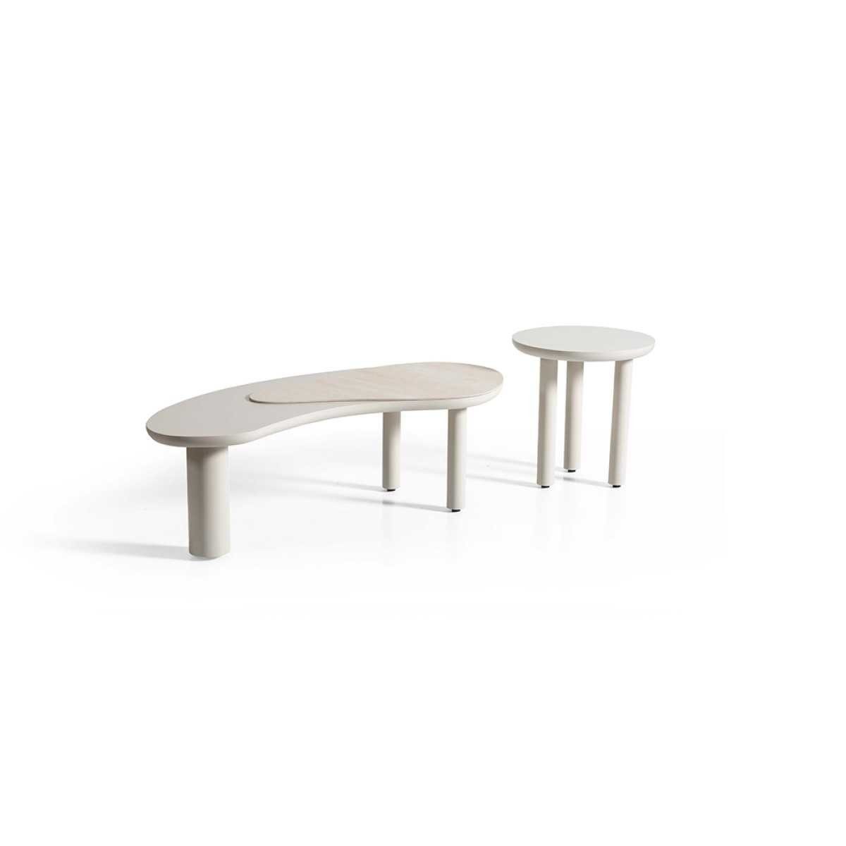 Xlmoebel Couchtisch XLMOEBEL Runde Tische in Weiß aus hochwertigem Holz (2-St), Made in Europa
