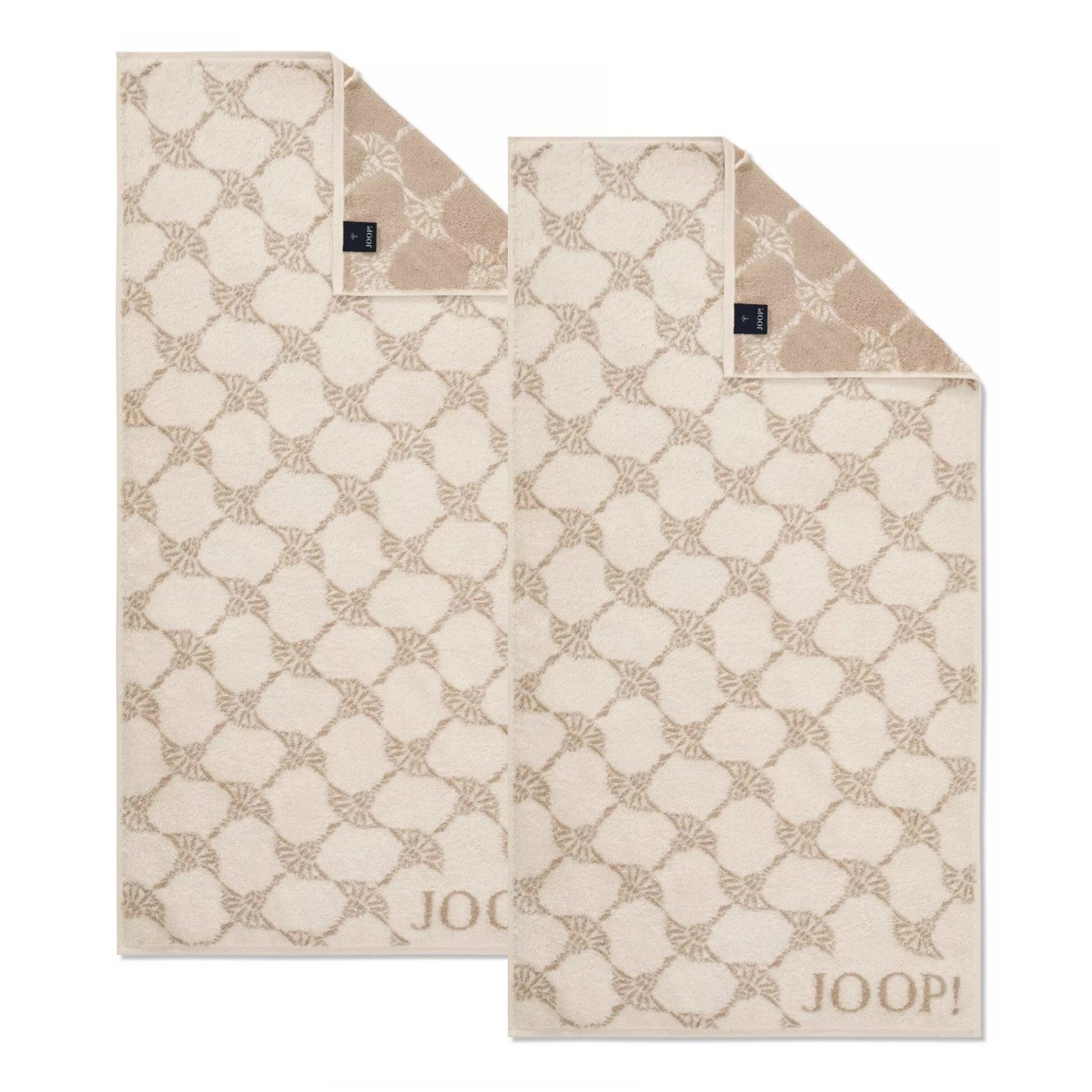 JOOP! Handtuch 2 Stück Joop! Handtuch Cornflower 1611-36 Creme 50x100, Walkfrottier (2-St), Baumwolle