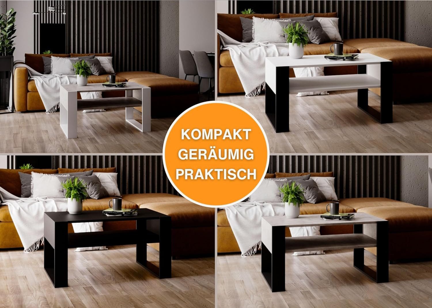 CraftPAK Wohnzimmertisch Wohnzimmer Tisch KARO92 Couchtisch günstig online kaufen