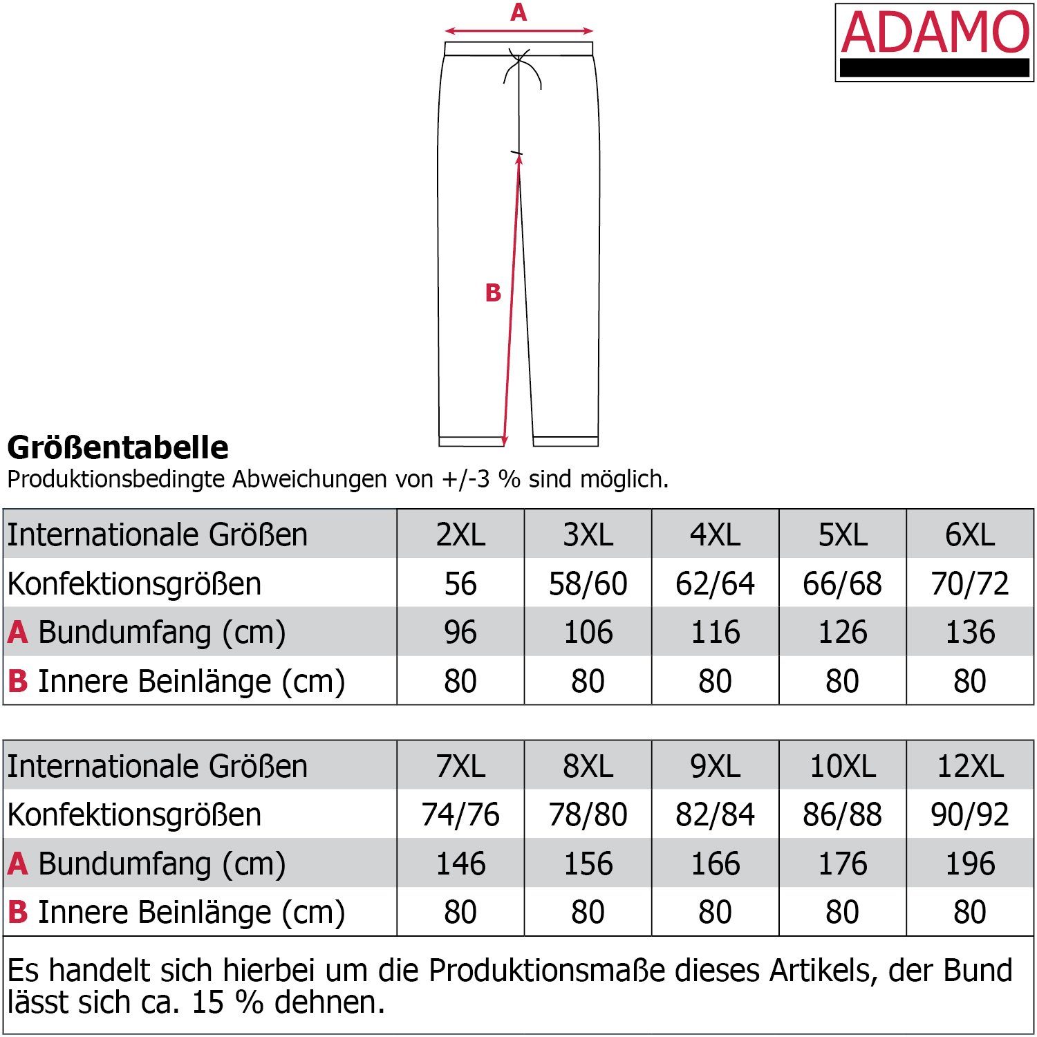 Sport Outdoorhosen ADAMO Outdoorhose (1-tlg) Herren Zipp-Off Hose in Übergrößen bis 12XL