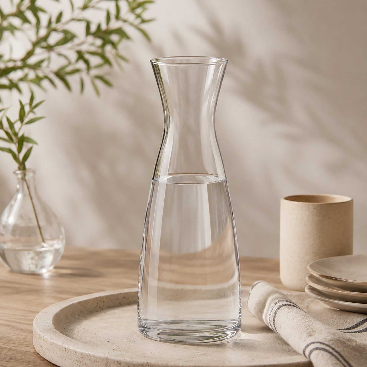 PerloPur Wasserkaraffe Glaskaraffe 0,8l oder 1,3l Wasserkaraffe Glas