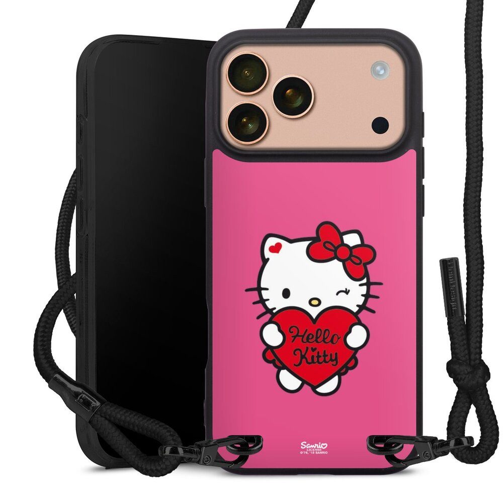 DeinDesign Handyhülle Hello Kitty Fanartikel Herz Hello Kitty - Sweet Heart, Apple iPhone 17 Pro Max Premium Handykette Hülle mit Band