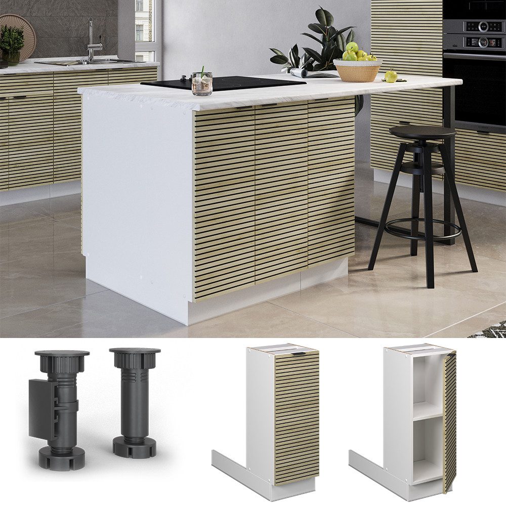 Vicco Unterschrank Fame-Line, Eiche Paneel/Weiß, 30 günstig online kaufen