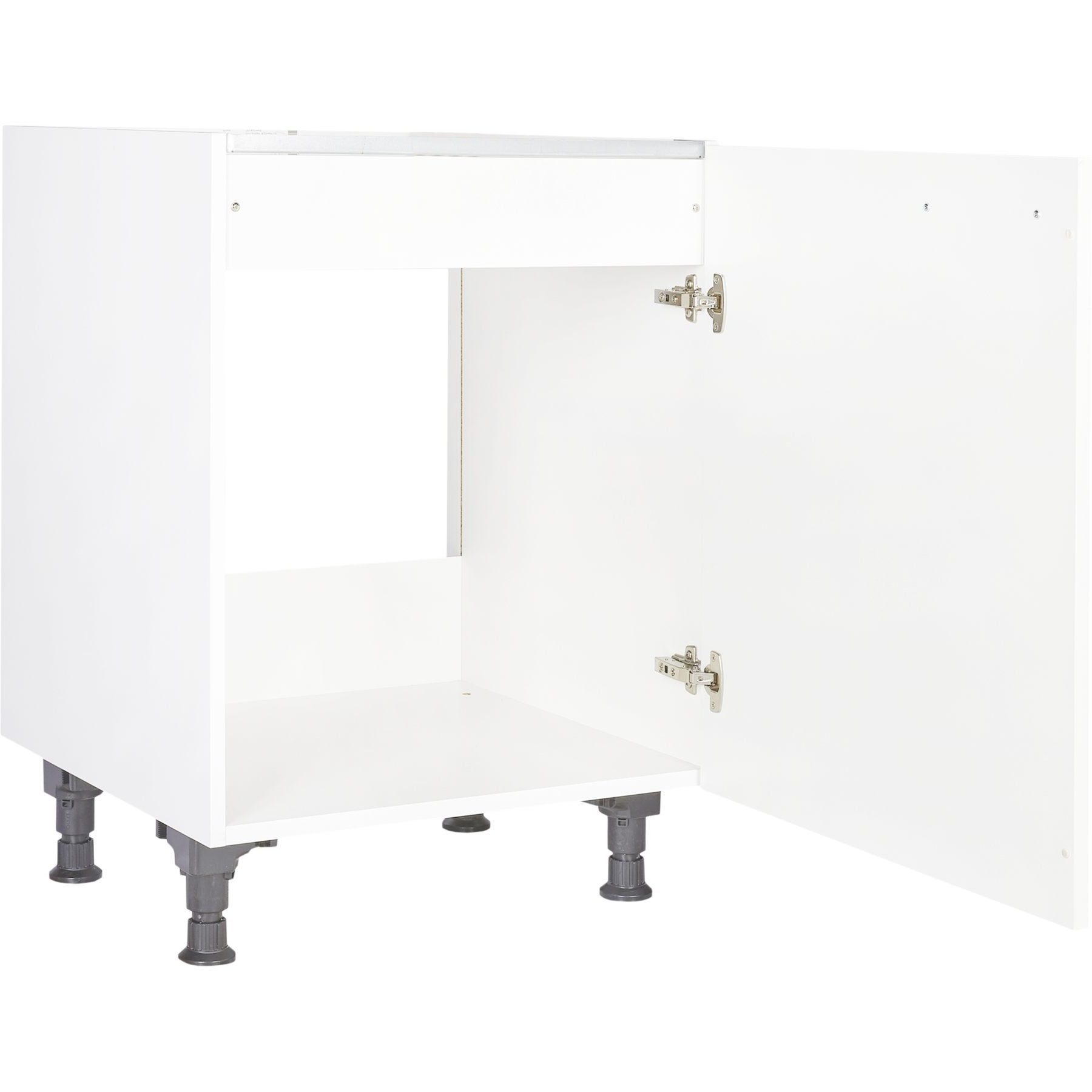 nobilia® Spülenschrank SPUD60 Metallgriff Edelstahlfarbig 263, hochwertig + komplett vormontiert