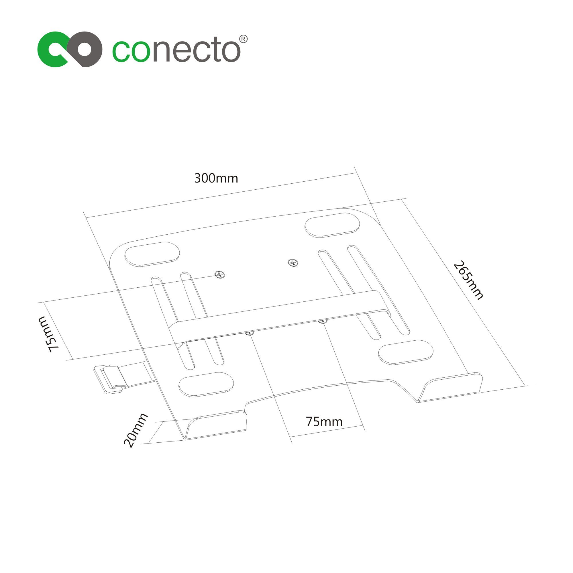 conecto conecto® - 75x75 Adapter VESA universelle Notebookhalterung TV-Wandhalterung für Tischh