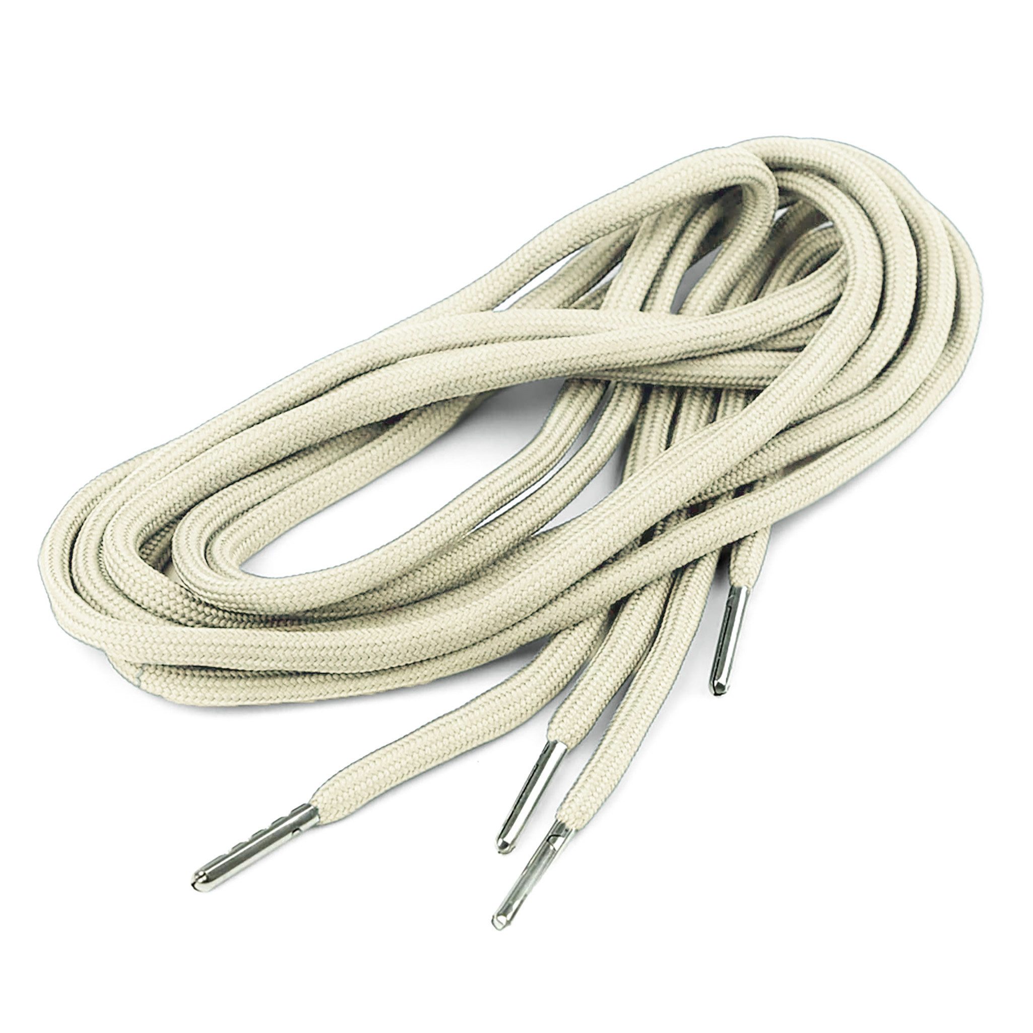 maDDma Schnürsenkel 2 x 130cm Schnürsenkel rund mit Endstücken Rundsenkel Ø5mm, hellbeige