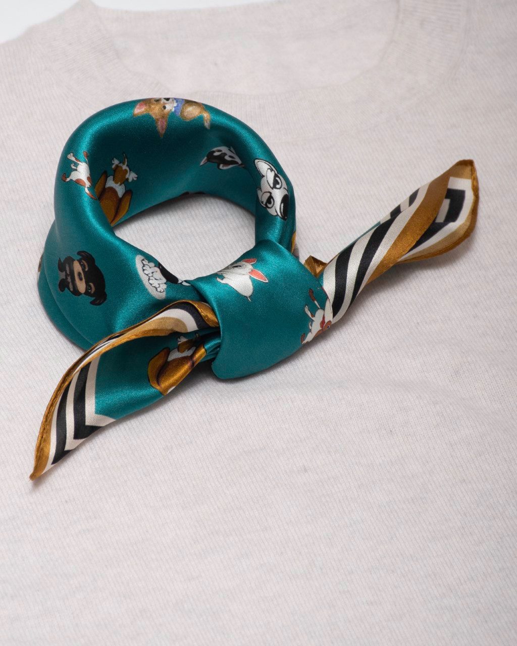 MayTree Seidentuch Seidentuch quadratisch Hündchen 53x53, (Stück), 100% Sei günstig online kaufen