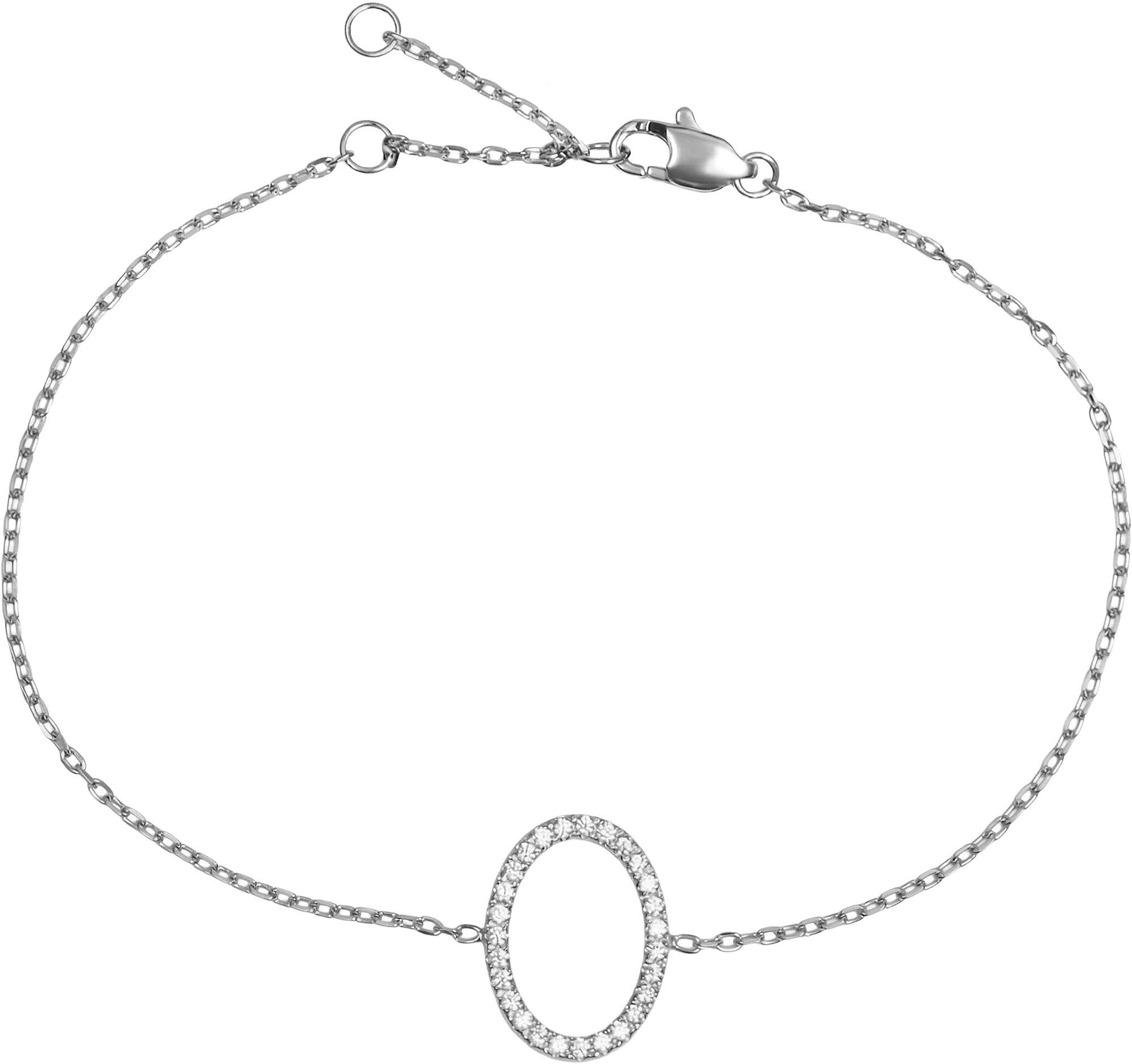 Jacques Lemans Edelstahlarmband Oval, mit Zirkonia (synth)