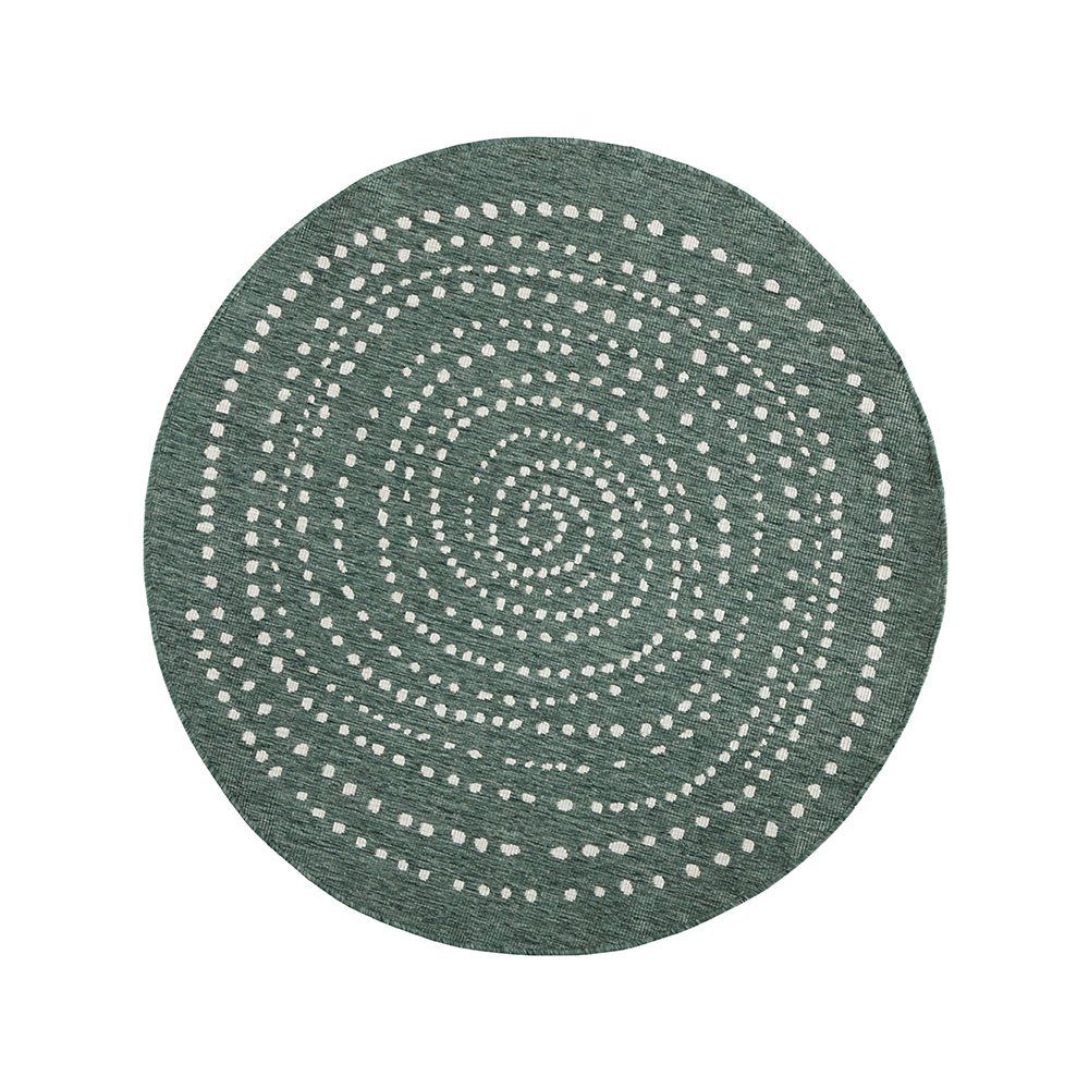 NORTHRUGS Teppich In- & Outdoor Wendeteppich Bali rund grün creme, rund, Hö günstig online kaufen
