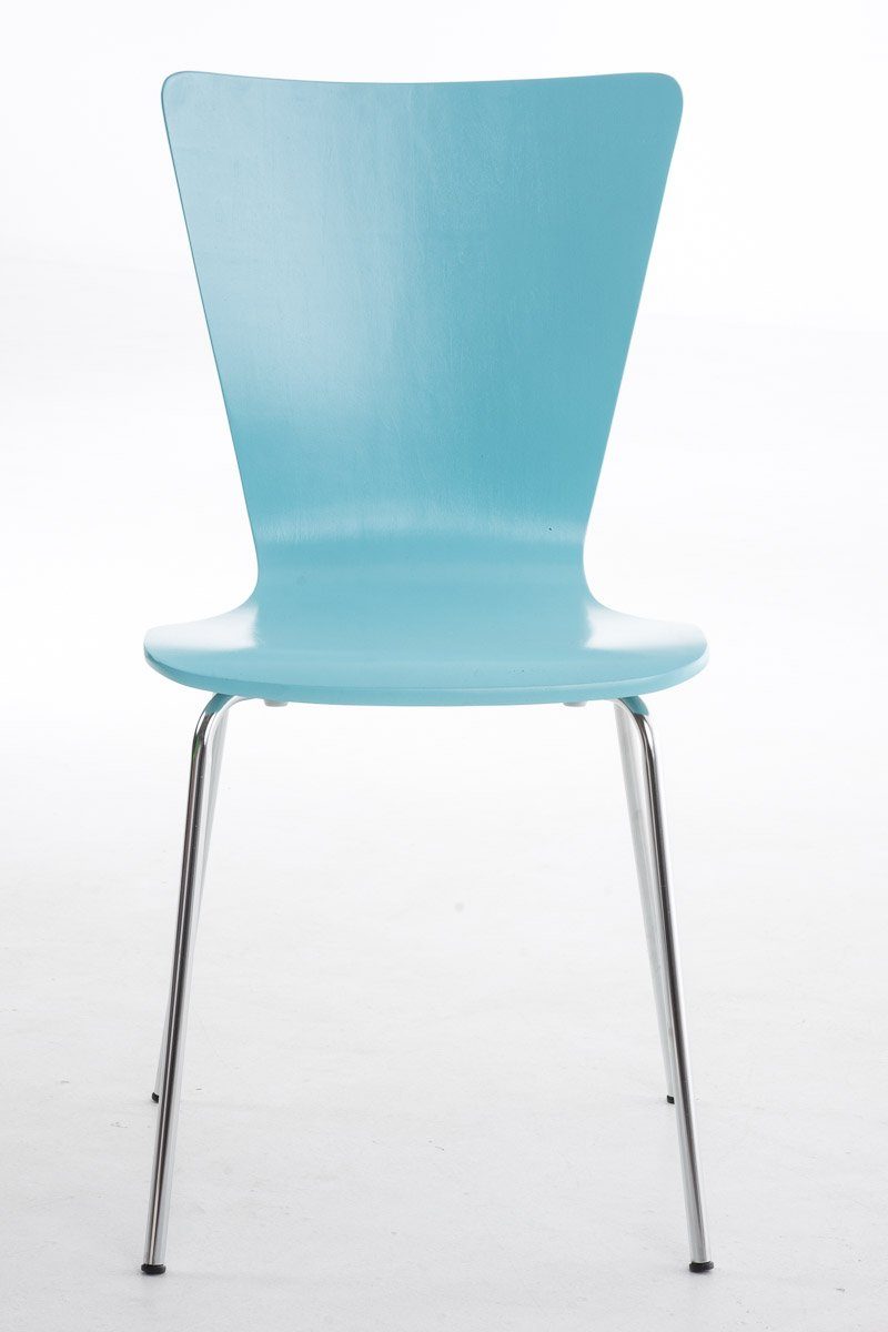 CLP Besucherstuhl Aaron ergonomisch (2er Holzsitz Set), geformter hellblau