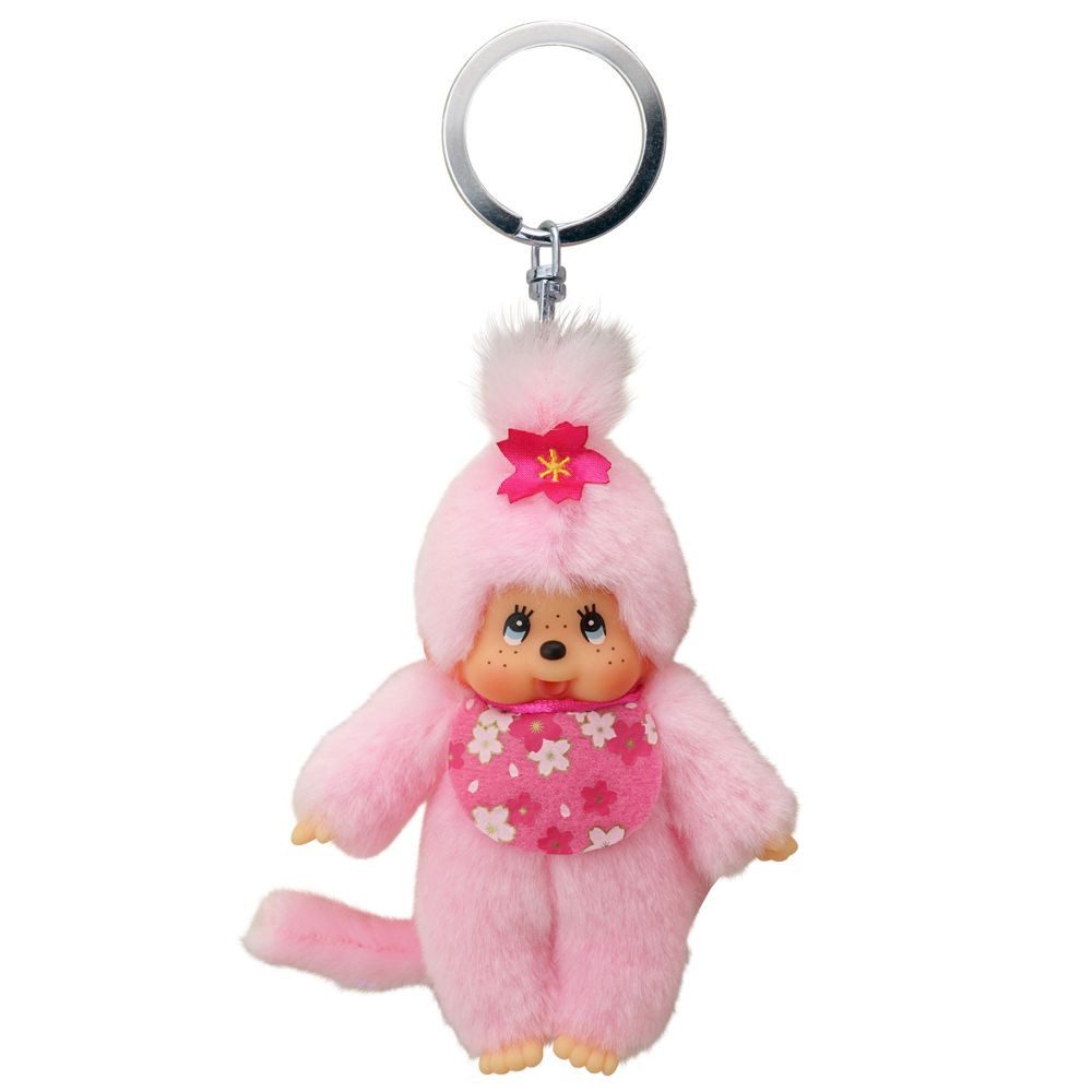 Monchhichi Plüschfigur Kirschblüten-Mädchen 10 cm Monchhichi Sekiguchi Schlüssel-Anhänger