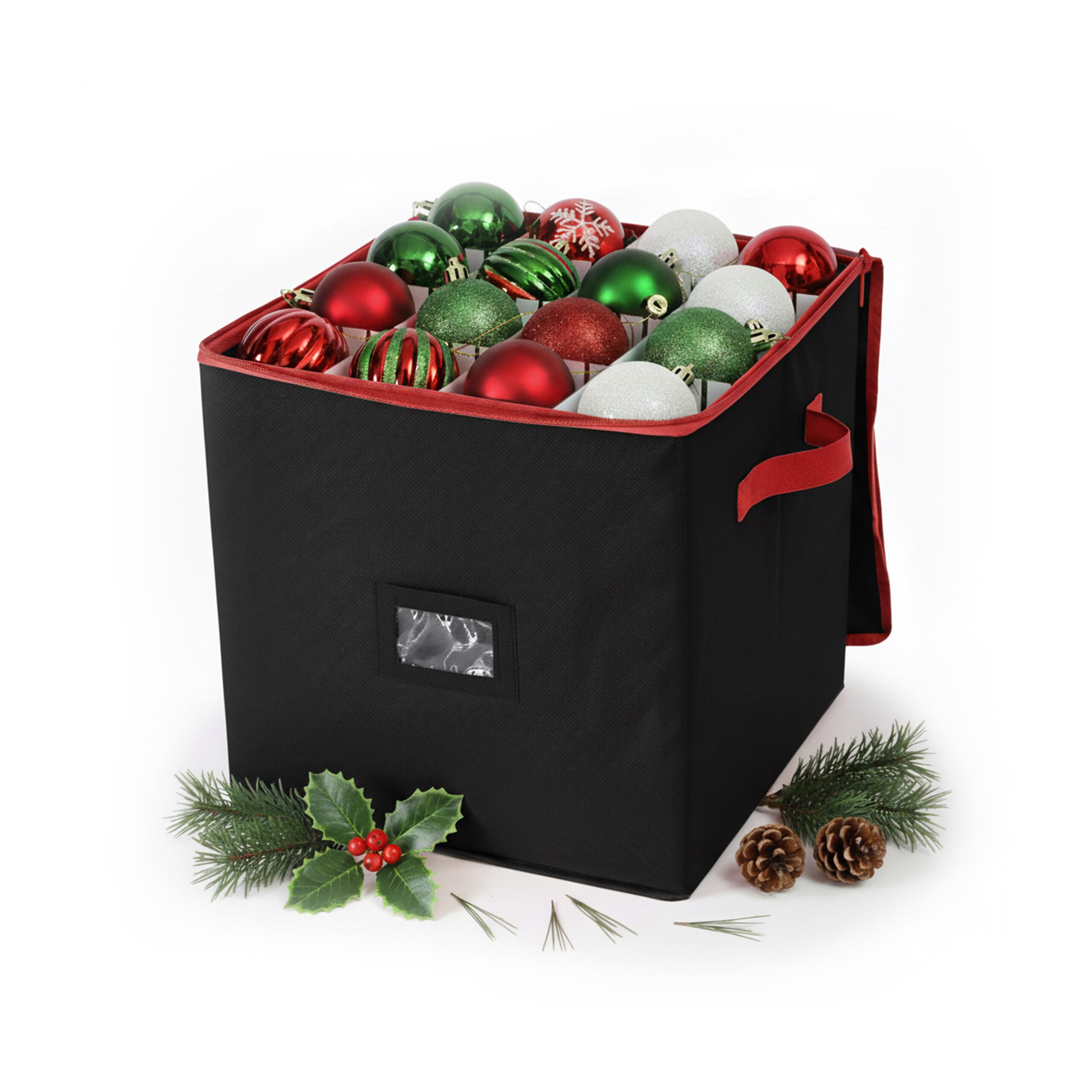 relaxdays Aufbewahrungsbox Weihnachtskugel Aufbewahrungsbox, schwarz günstig online kaufen