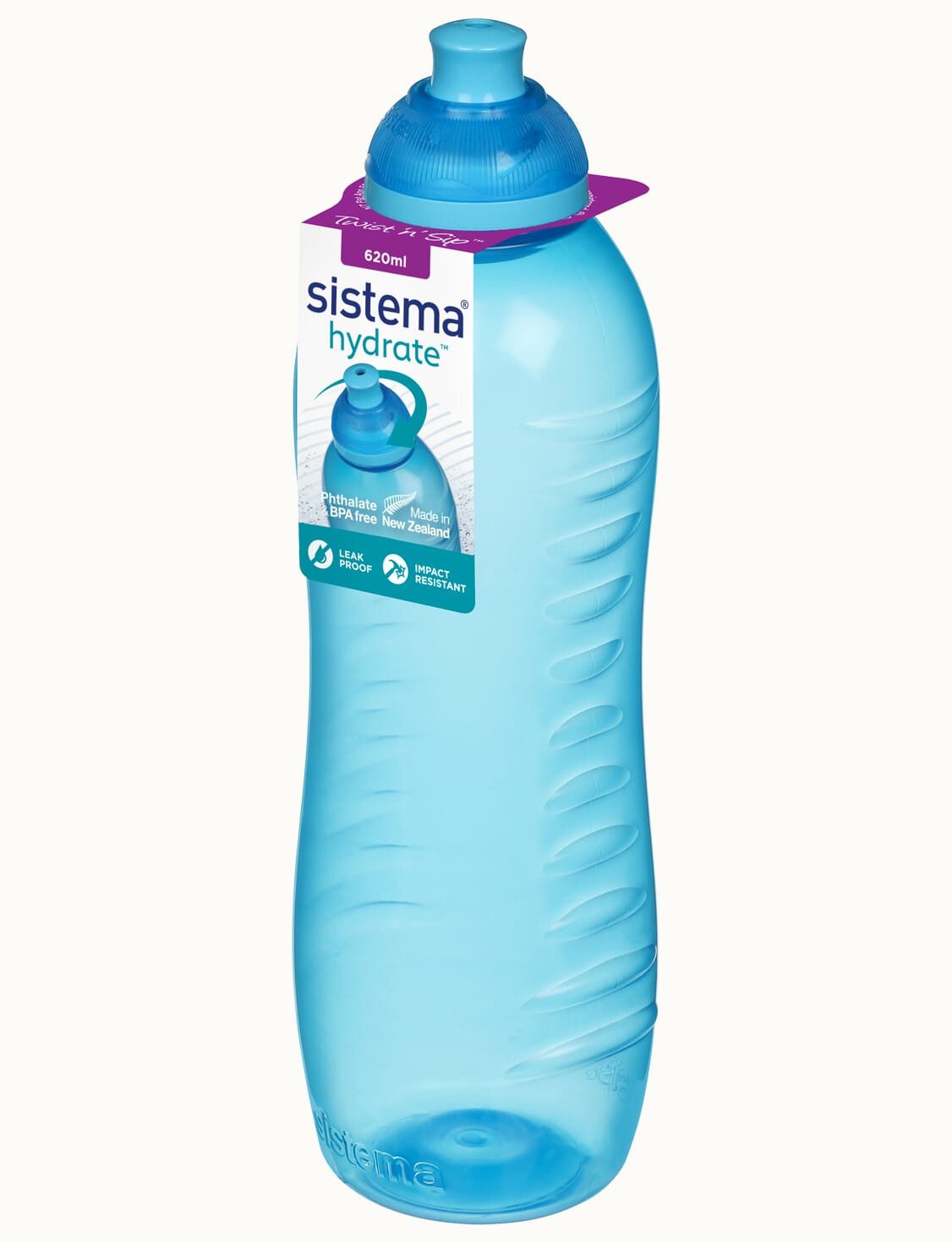 sistema Trinkflasche Sistema 620ml Twist `N` Sip Squeeze Bottle - Ocean Blue