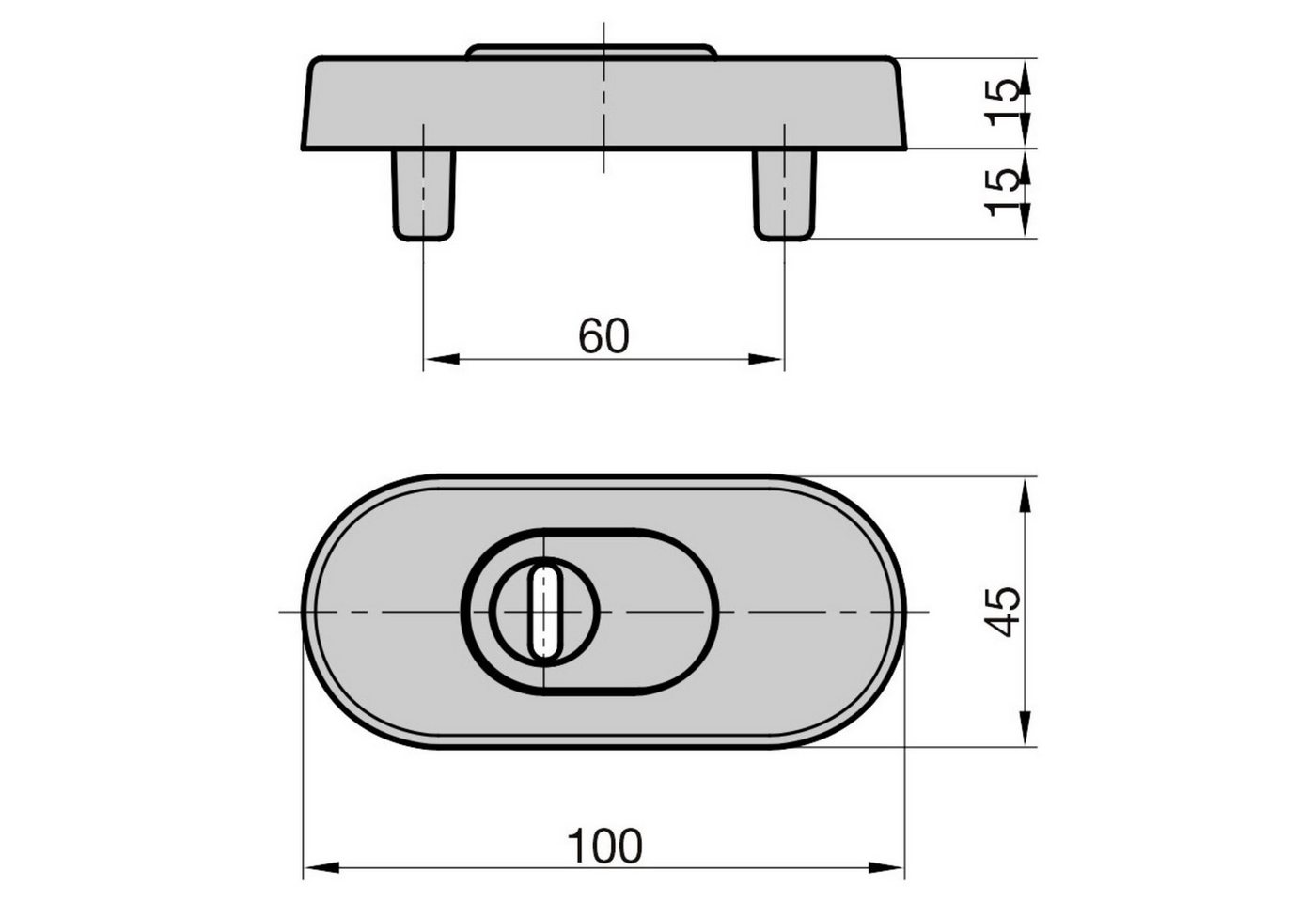 Thumbnail - BASI Panzerriegel Schutzrosette, Zubehör für Panzerriegelschloss, (Packung), mit ZA, Zylinderüberstand 8-15 mm, Braun