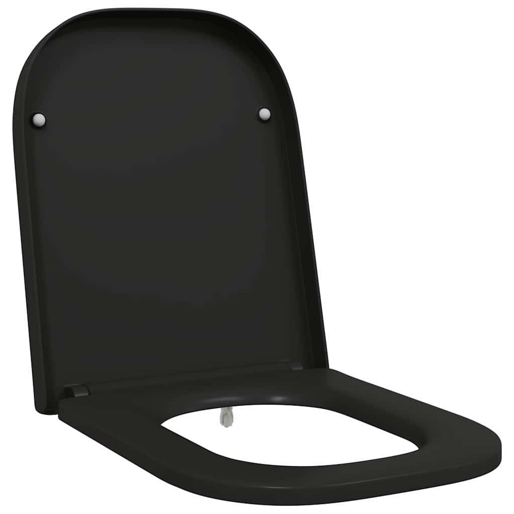 vidaXL WC-Sitz Schnellverschluss-WC-Sitz Schwarz 44,5 x günstig online kaufen