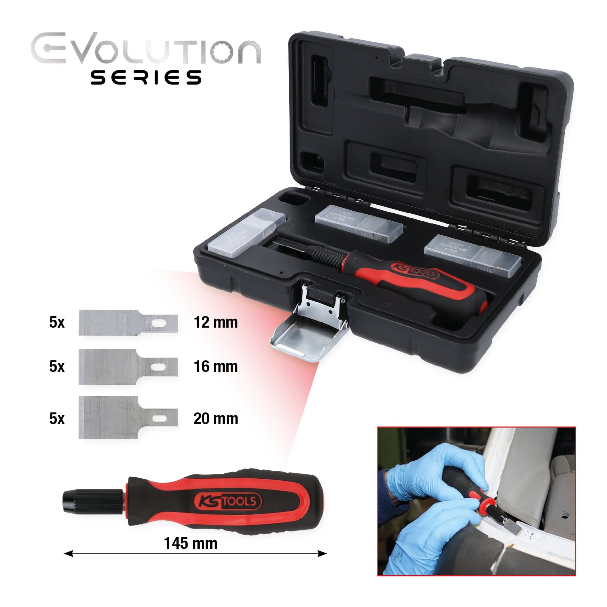 KS Tools Farbschaber KS Tools Schaber-Satz, 16-tlg