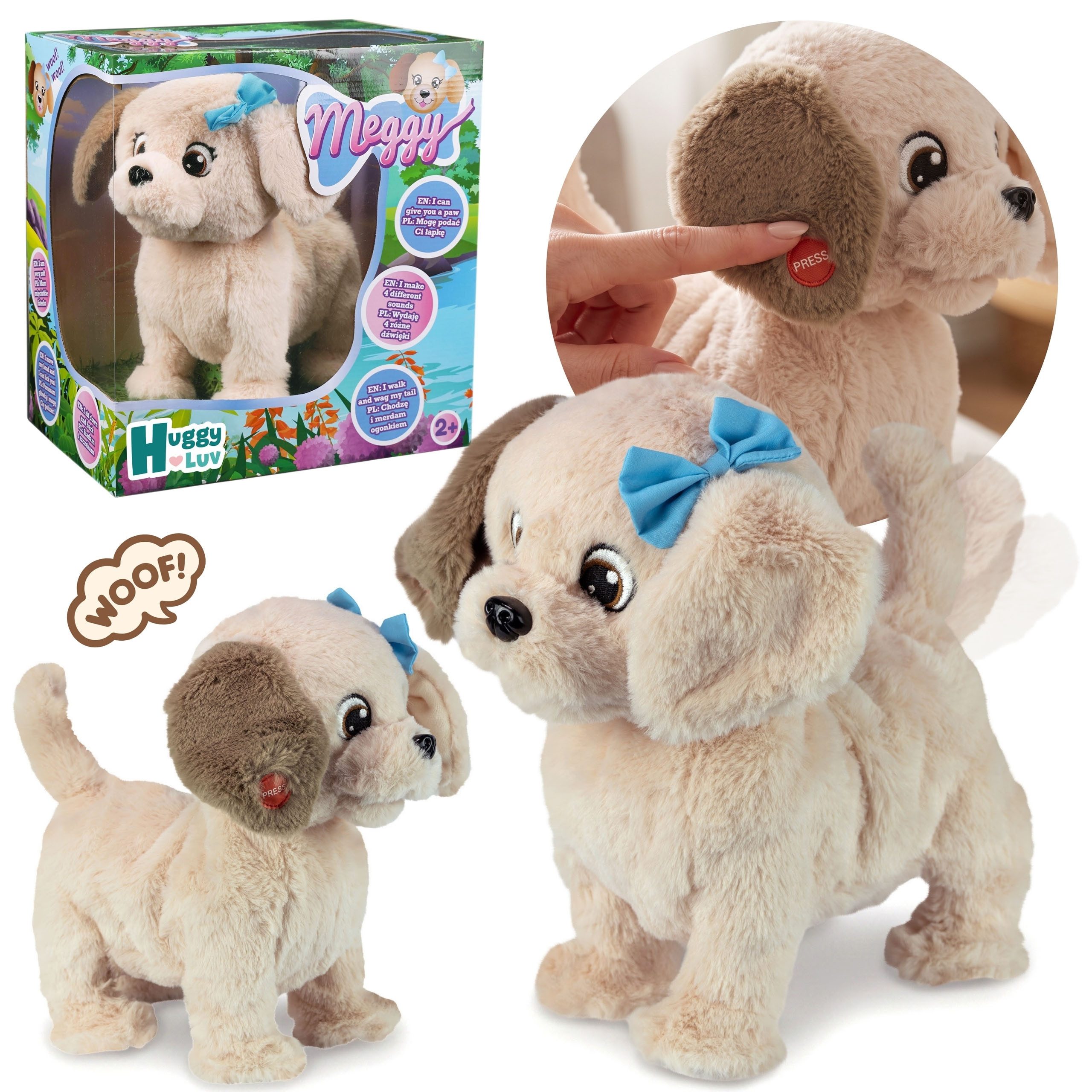 Sarcia.eu Kuscheltier Huggy Luv - Interaktiver Labradorhund, Plüschhund Meggy 2+