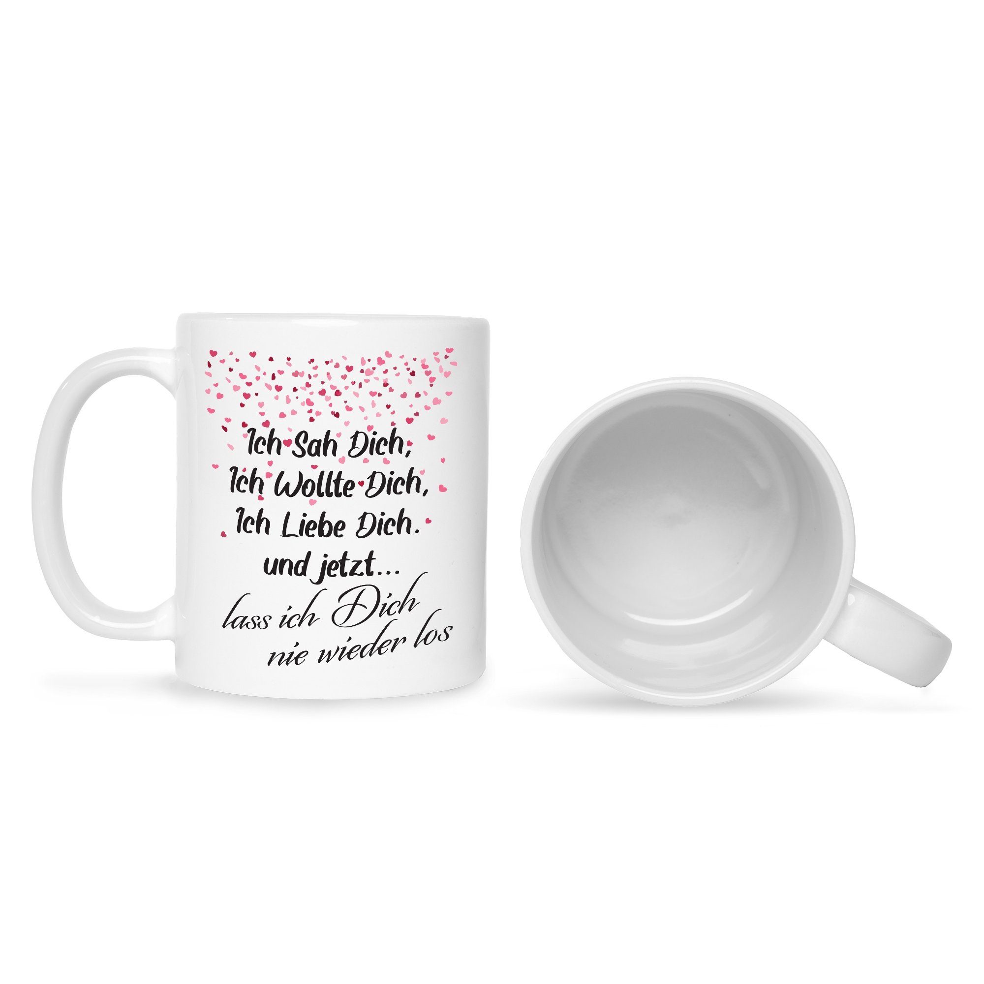 für Tasse Ich Männer dich Ihn - für Teetasse Geschenkidee zum Bedruckte Geschenk - & - mit Kaffeebesser sah Geschenk Valentinstag GRAVURZEILE Frauen - Sie - Weiß Spruch Tasse Kaffeetasse