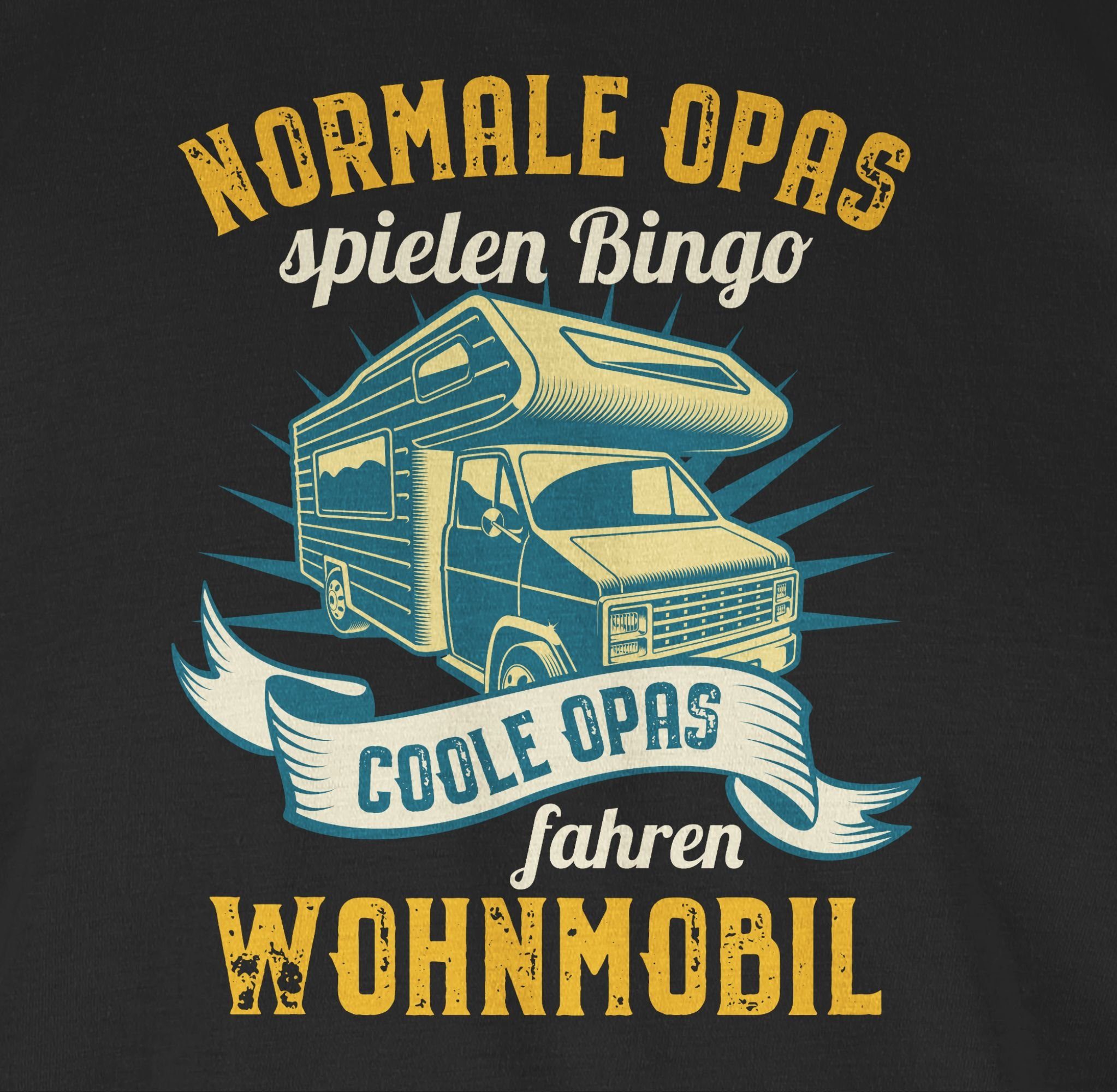 Wohnmobil spielen - Schwarz T-Shirt Coole Opa fahren 02 Opas Opas Geschenke Bingo Normale Shirtracer