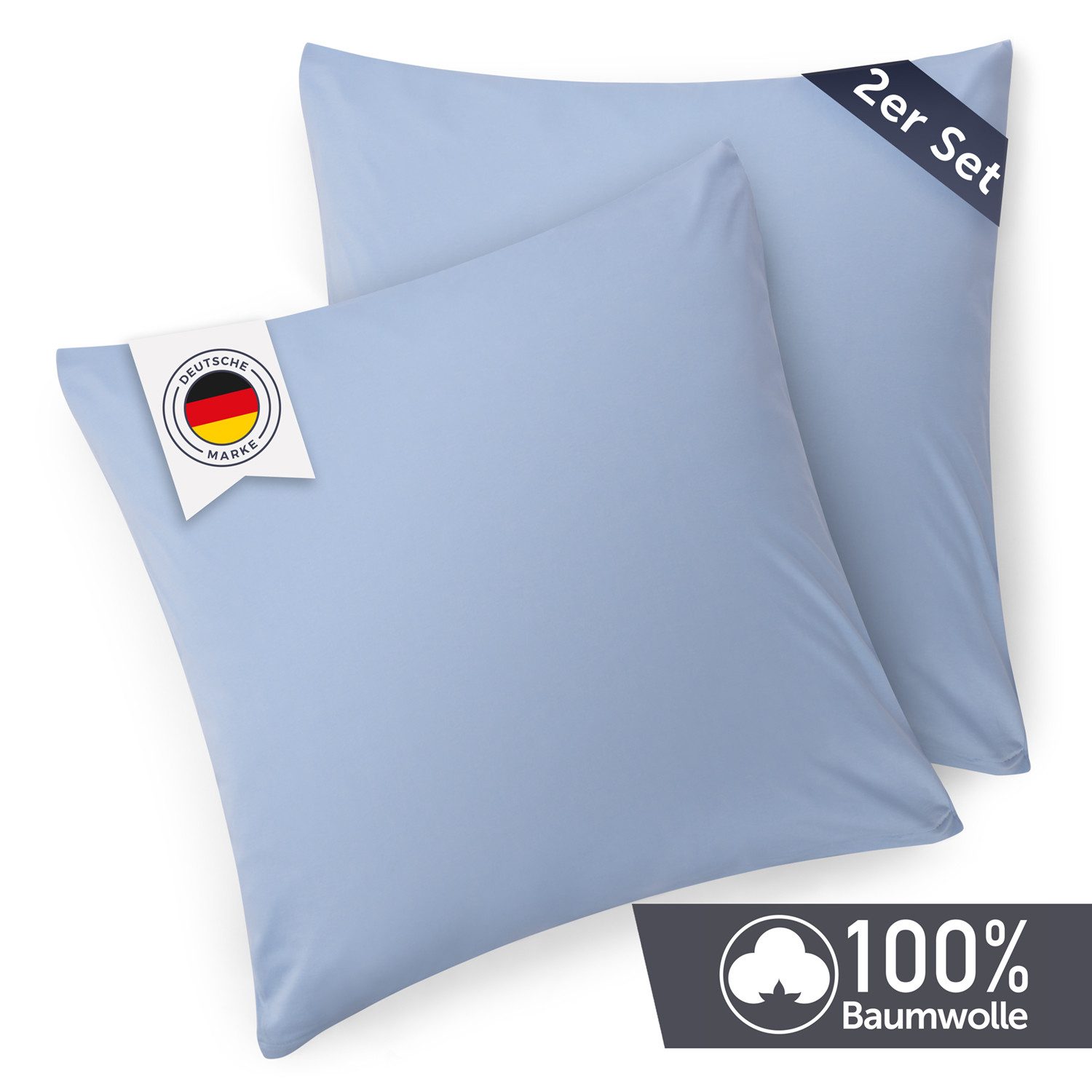 Blumtal Kissenbezug Premium Jersey 2er Set, Oeko-Tex Zertifiziert, (2 Stück günstig online kaufen