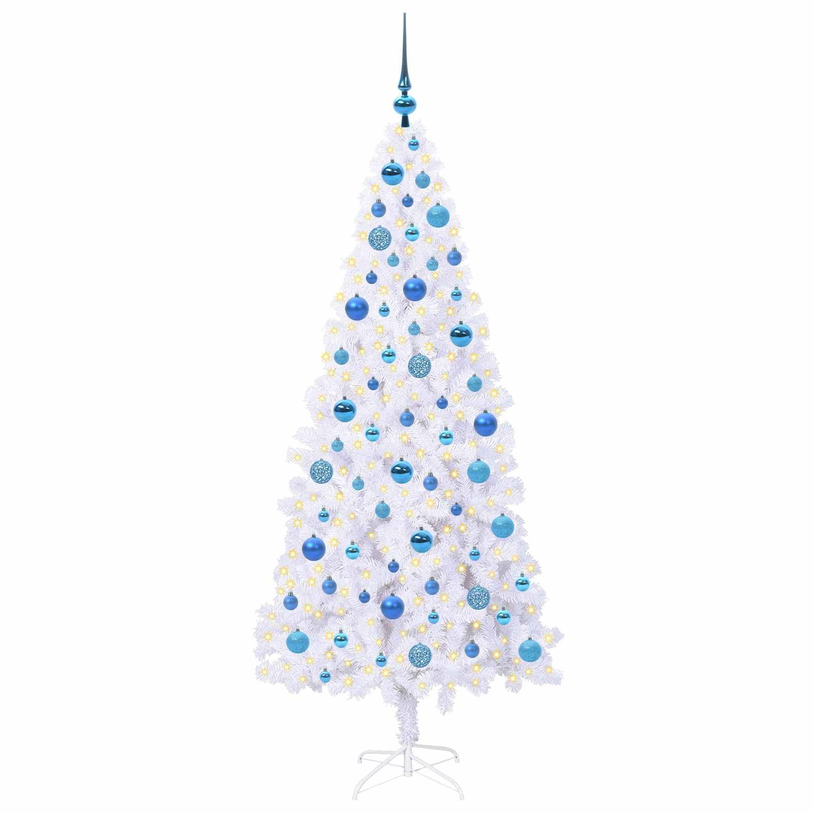 vidaXL Künstlicher Weihnachtsbaum Künstlicher Weihnachtsbaum Weiß 180 cm PVC und Stahl