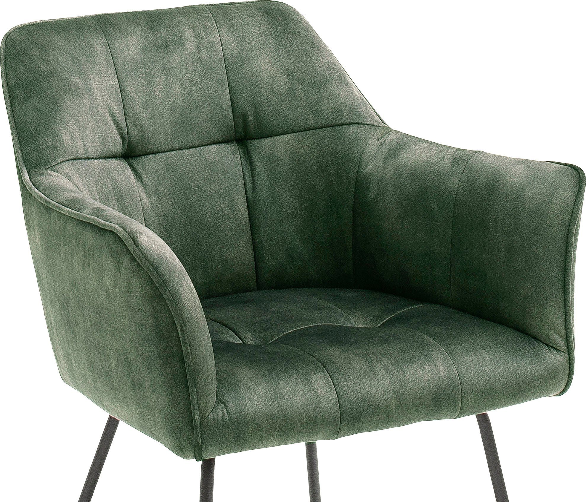 MCA furniture Esszimmerstuhl St), Olive Vintage bis 120 | Keder, Stuhl Olive 2 Panama Kg belastbar Veloursoptik (Set, mit