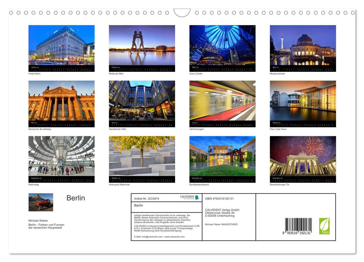 Thumbnail - CALVENDO Wandkalender Berlin (Wandkalender 2026 DIN A3 quer), CALVENDO Monatskalender