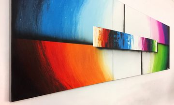 WandbilderXXL XXL-Wandbild Play Of Elements 270 x 80 cm, Abstraktes Gemälde, handgemaltes Unikat