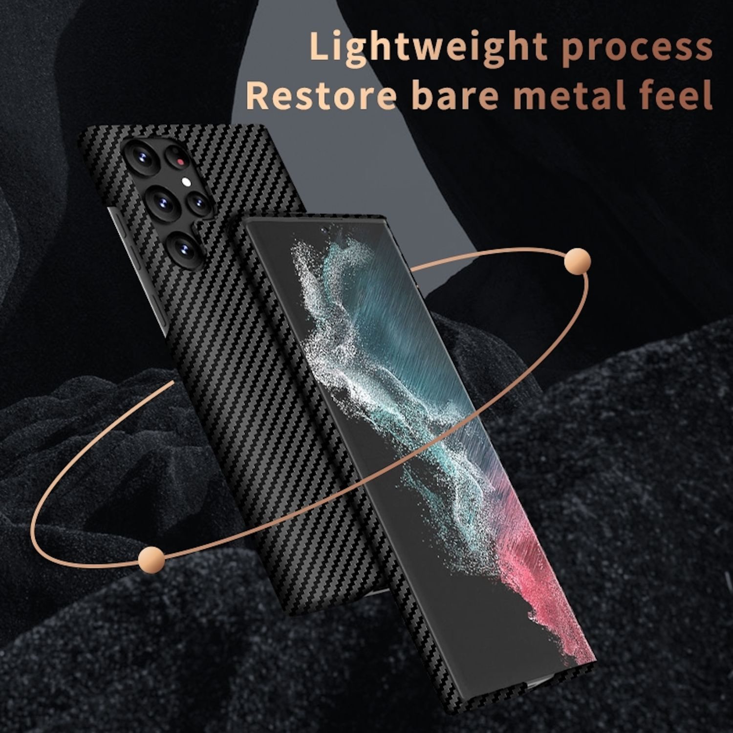 Wigento Handyhülle Für Samsung Galaxy S25 Plus MagSafe Carbon Textur Hülle Rot / Schwarz, Ultradünn, MagSafe-kompatibel, Carbonfaserstruktur