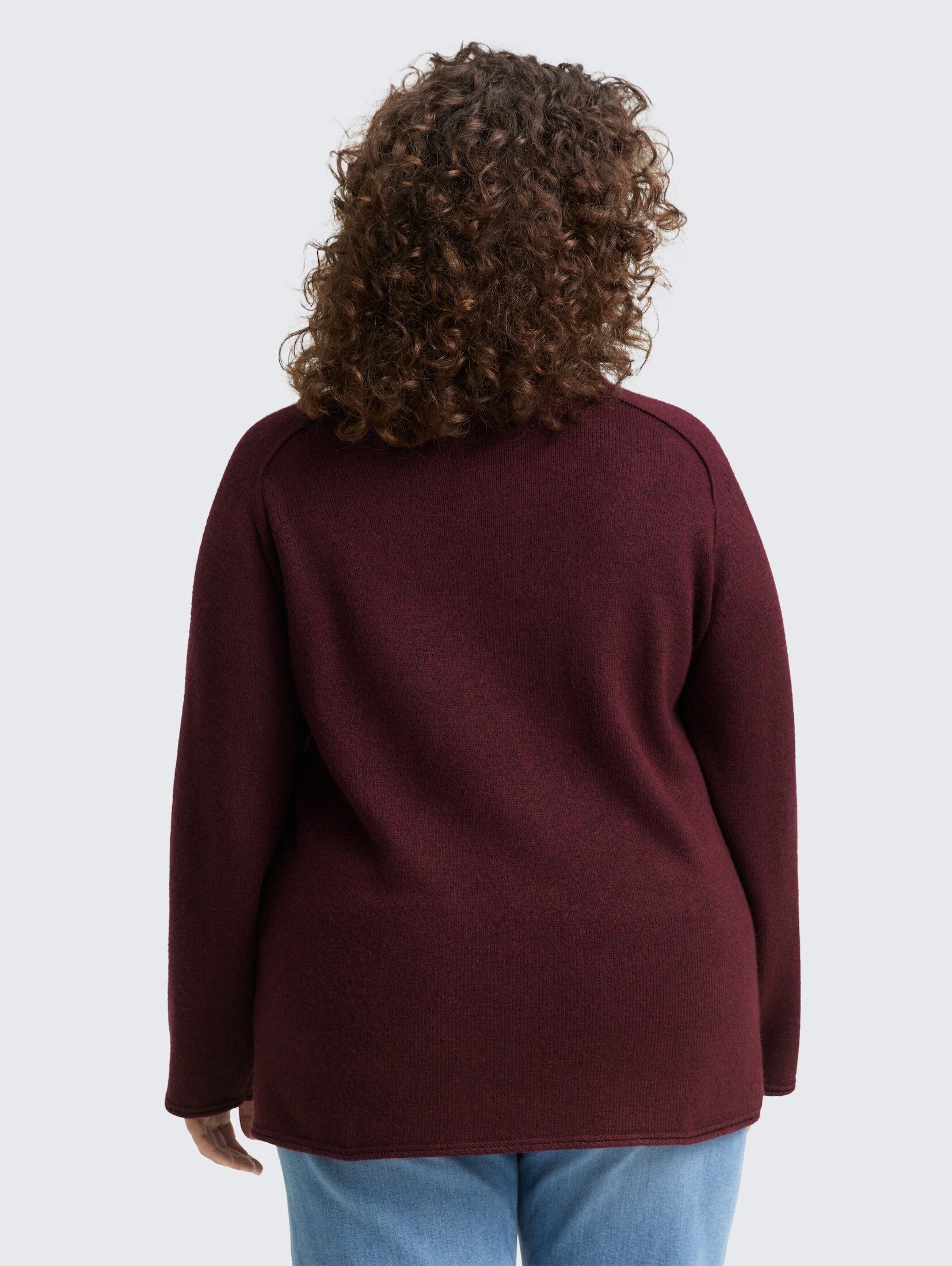 TOM TAILOR PLUS Strickpullover Pullover & Strickjacken Plus Size - Loose Fit Strickpullover mit Stehkragen