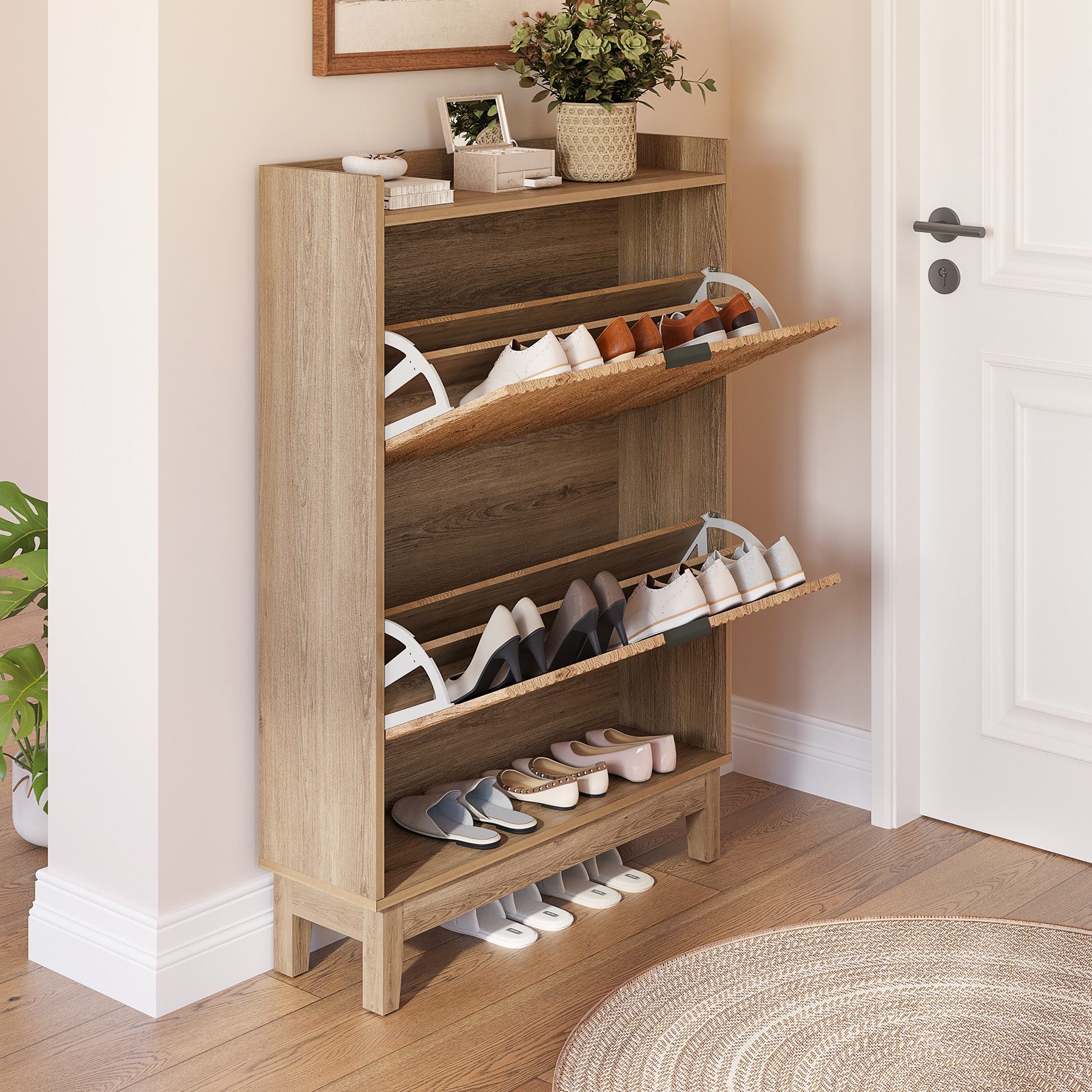 Tribesigns Schuhschrank Schuhregal Schuhkommode mit Regalen günstig online kaufen