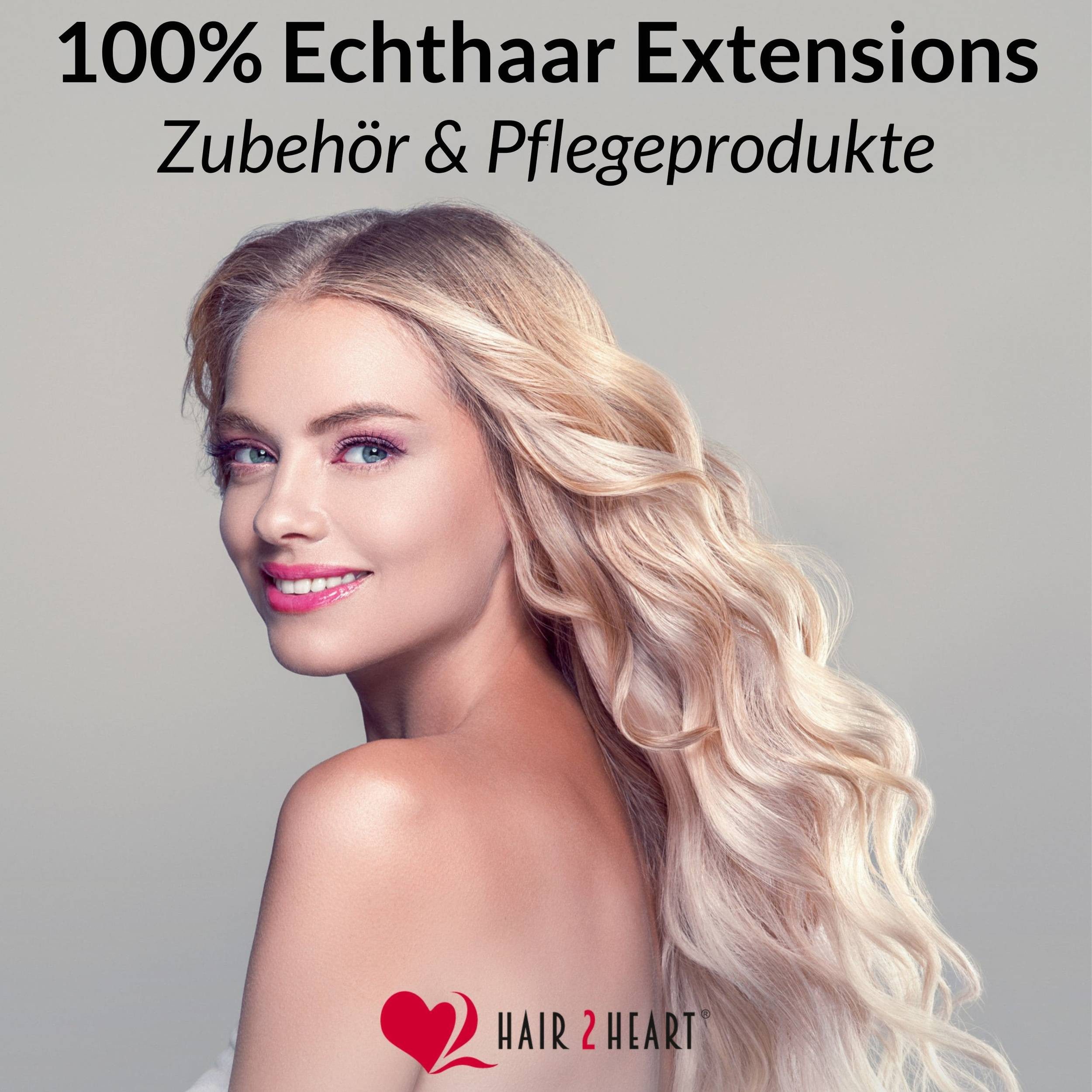hair2heart Echthaar-Extension Microring Loops - gewellt #10/0 Hell-Lichtblond 0.5g 40cm