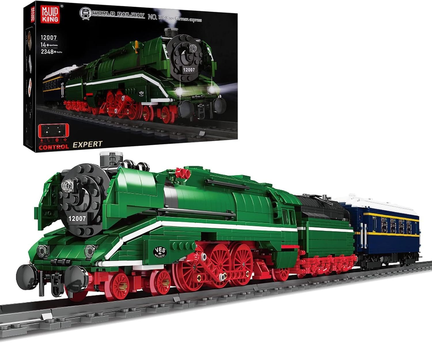 Mould King Mould King 12007 German Express Lokomotive 2348 Teile Konstruktions-Spielset, (2348 St)