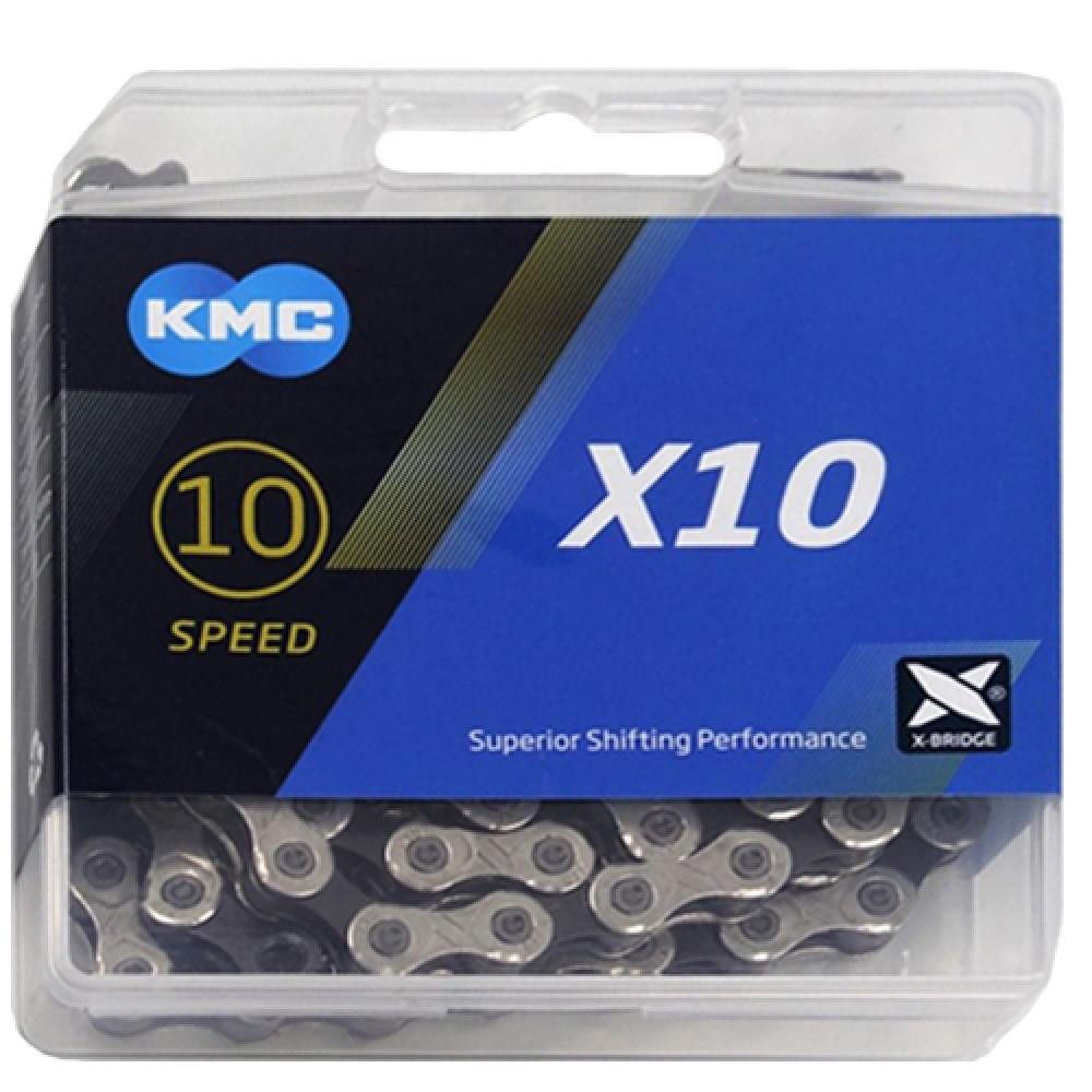 KMC Fahrradkette KMC X10 10s Kette 114 Glieder grau - zuverlässige 10-fach Schaltungske