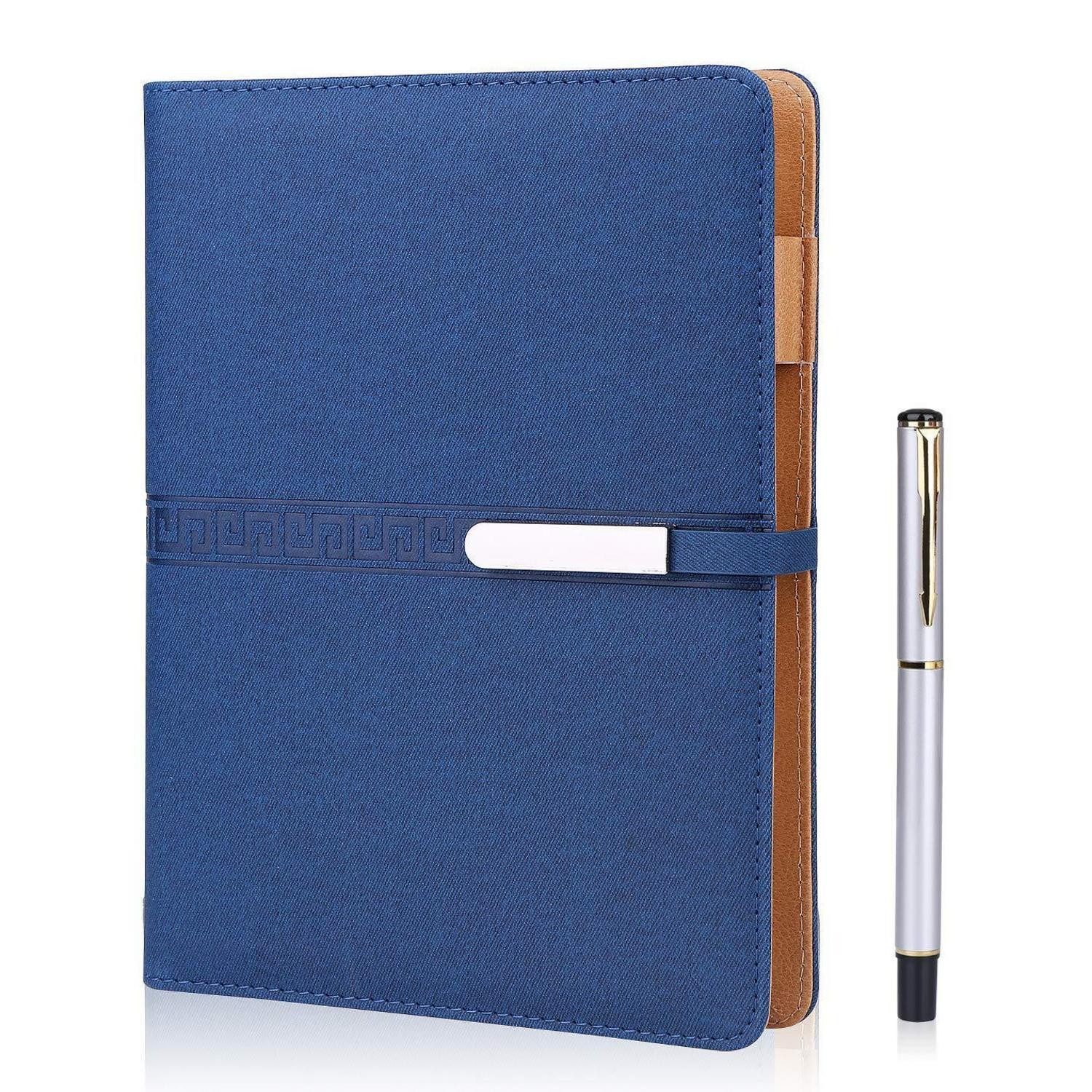 LuxusKollektion Notizbuch Notizbuch A5 liniert Hardcover 100 Blatt Blau