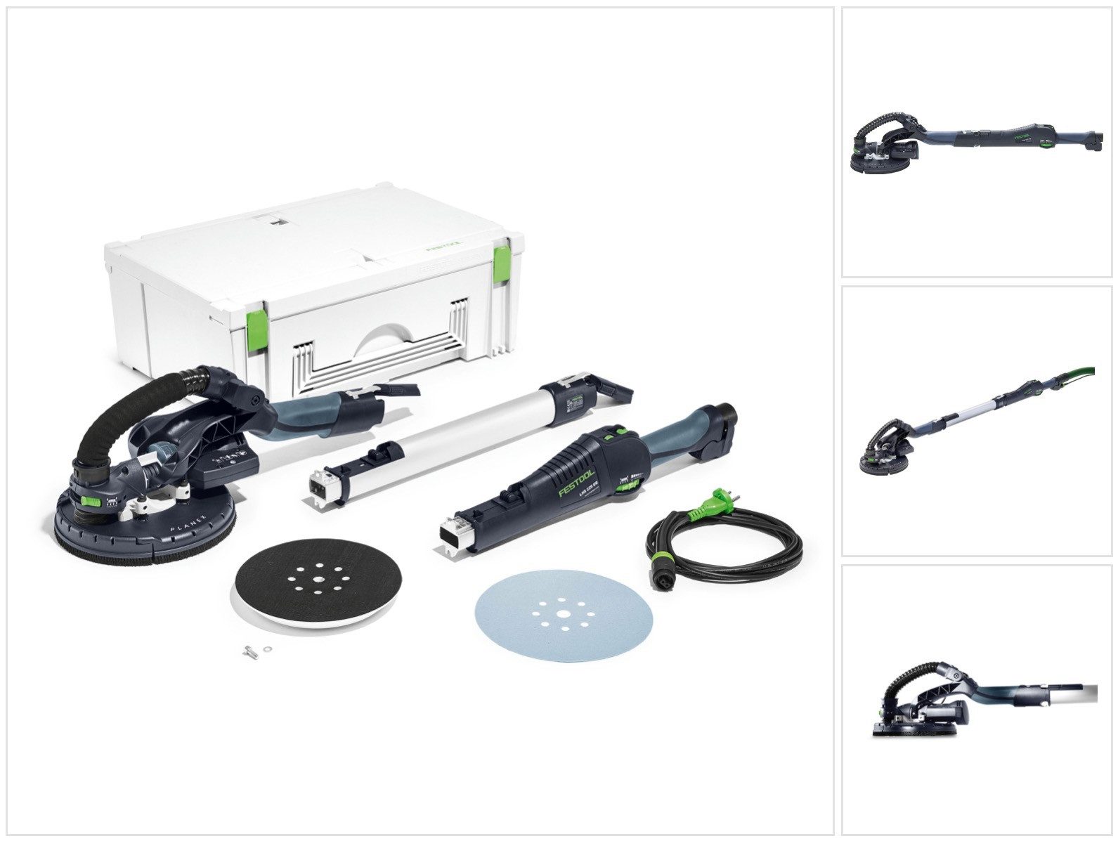 FESTOOL Exzenterschleifer LHS-E 225 EQ-Plus S/W PLANEX Langshalsschleifer (575217) 550W 215mm