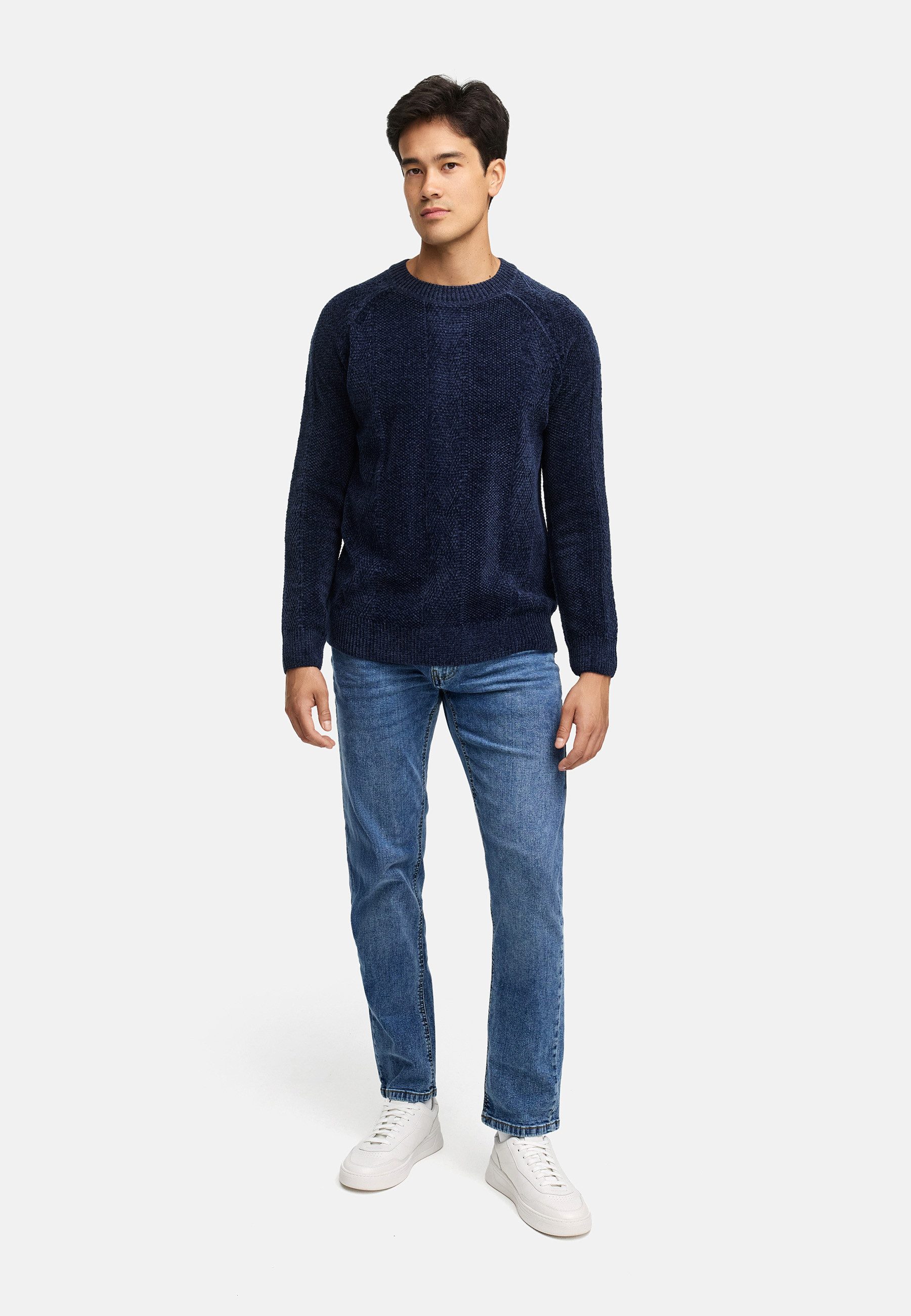Indicode Strickpullover Herren INOlio Pullover Herrenpullover Herren Pullover mit Rundhalsausschnitt und Strickstruktur