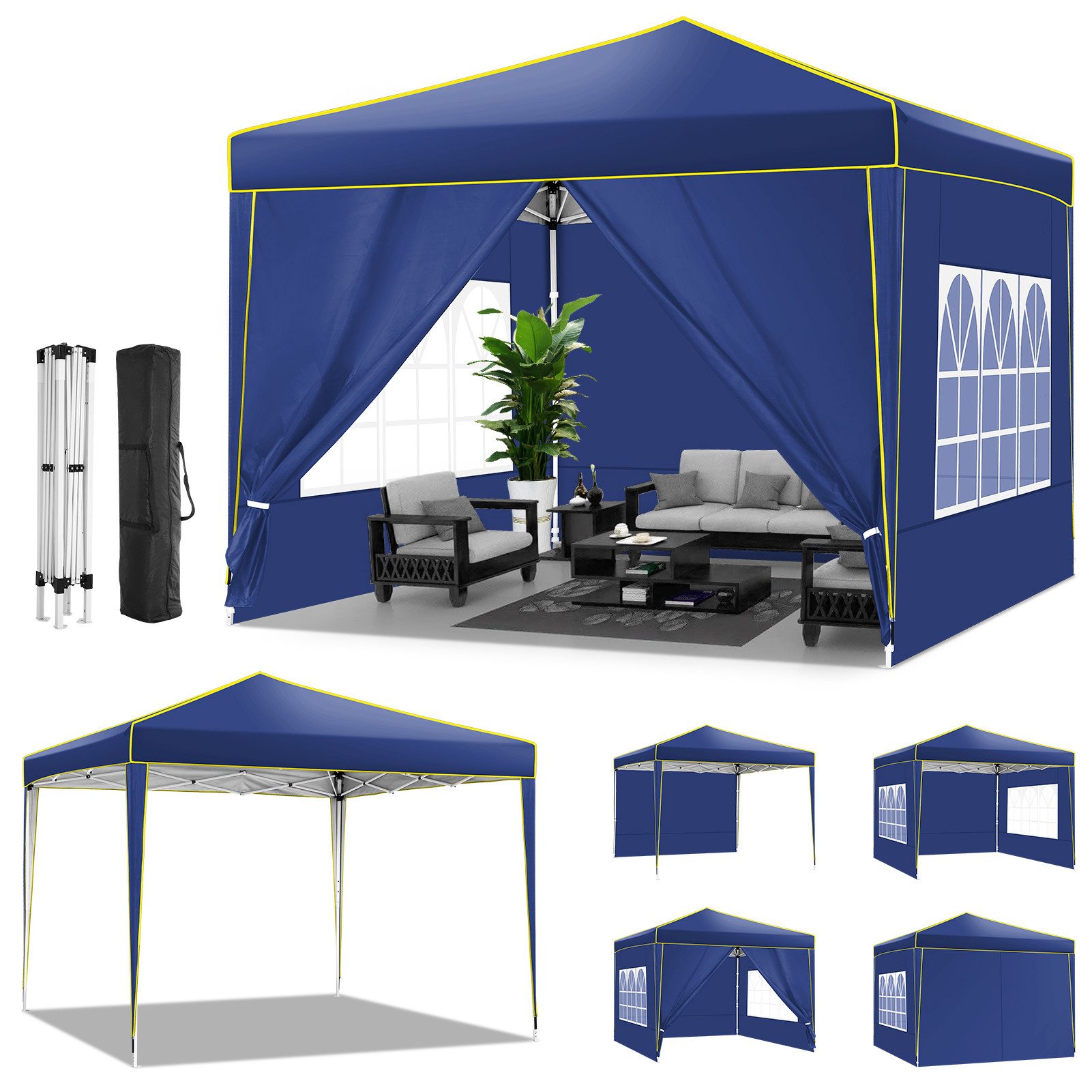 LUCKZON Pavillon 3x3m, Pop Up Pavillon günstig online kaufen