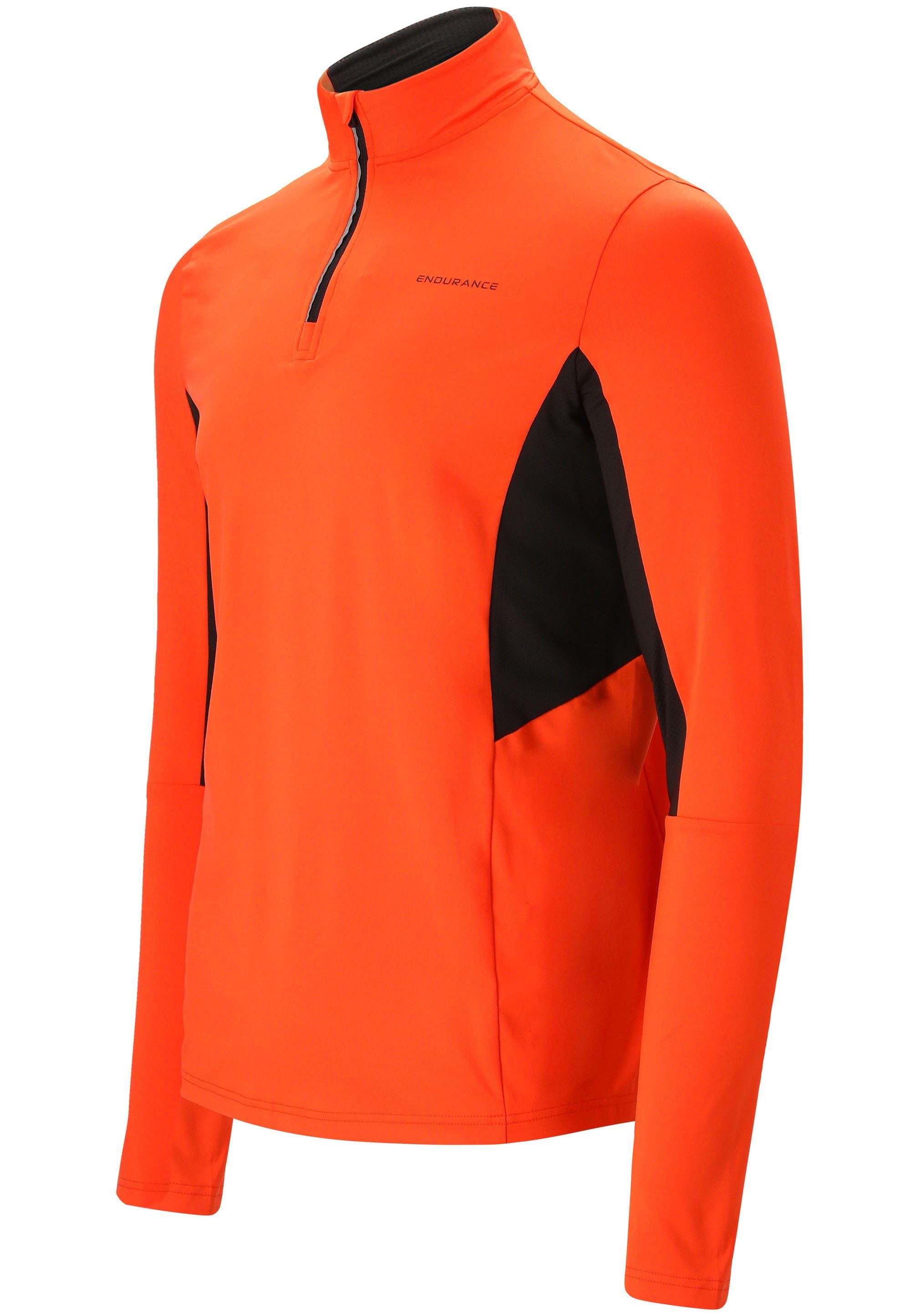 Langarmshirt Sportausstattung ENDURANCE orange-schwarz (1-tlg) mit LANBARK hochwertiger