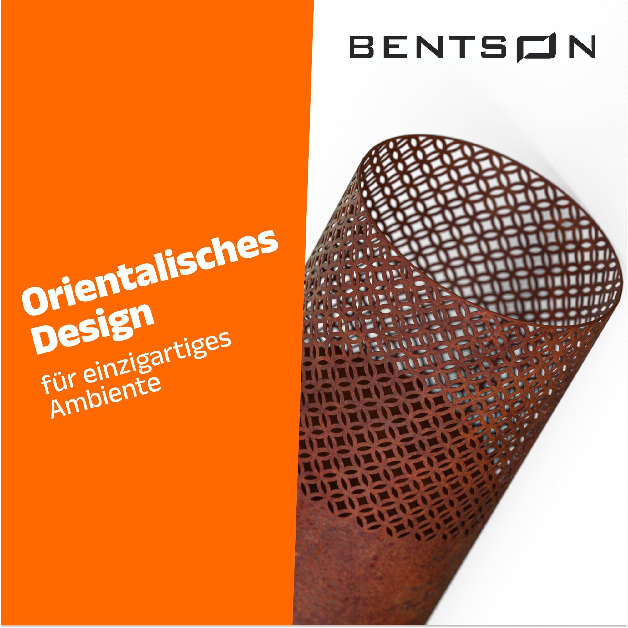 Bentson Windlicht Windlichtsäule (2er Set, 75 cm &  95 cm, 2 St., Outdoor Garten-/Balkondeko), Erhältlich in Schwarz & Rost-Design