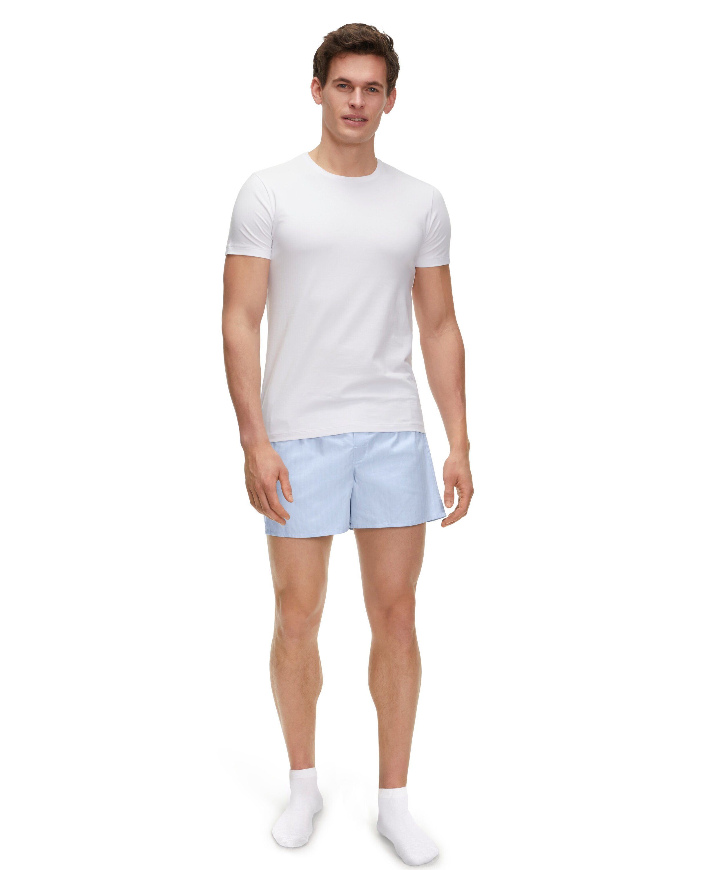 aus Twill FALKE (1-St) (6755) light Baumwolle blue Boxershorts Feinster