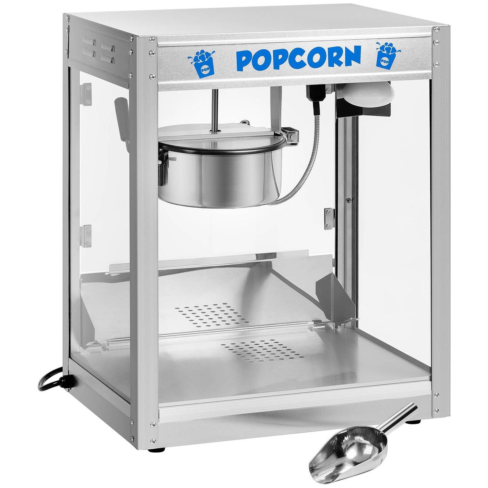 Royal Catering Popcornmaschine Popcornmaker 1300 W 5 kg/h silbern Popcornautomat Teflonbeschichtung