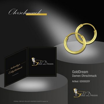 GoldDream Paar Creolen »GoldDream Gold Ohrring Creolen 11mm« (Creolen), Damen Creolen 333 Gelbgold - 8 Karat, Farbe: gold
