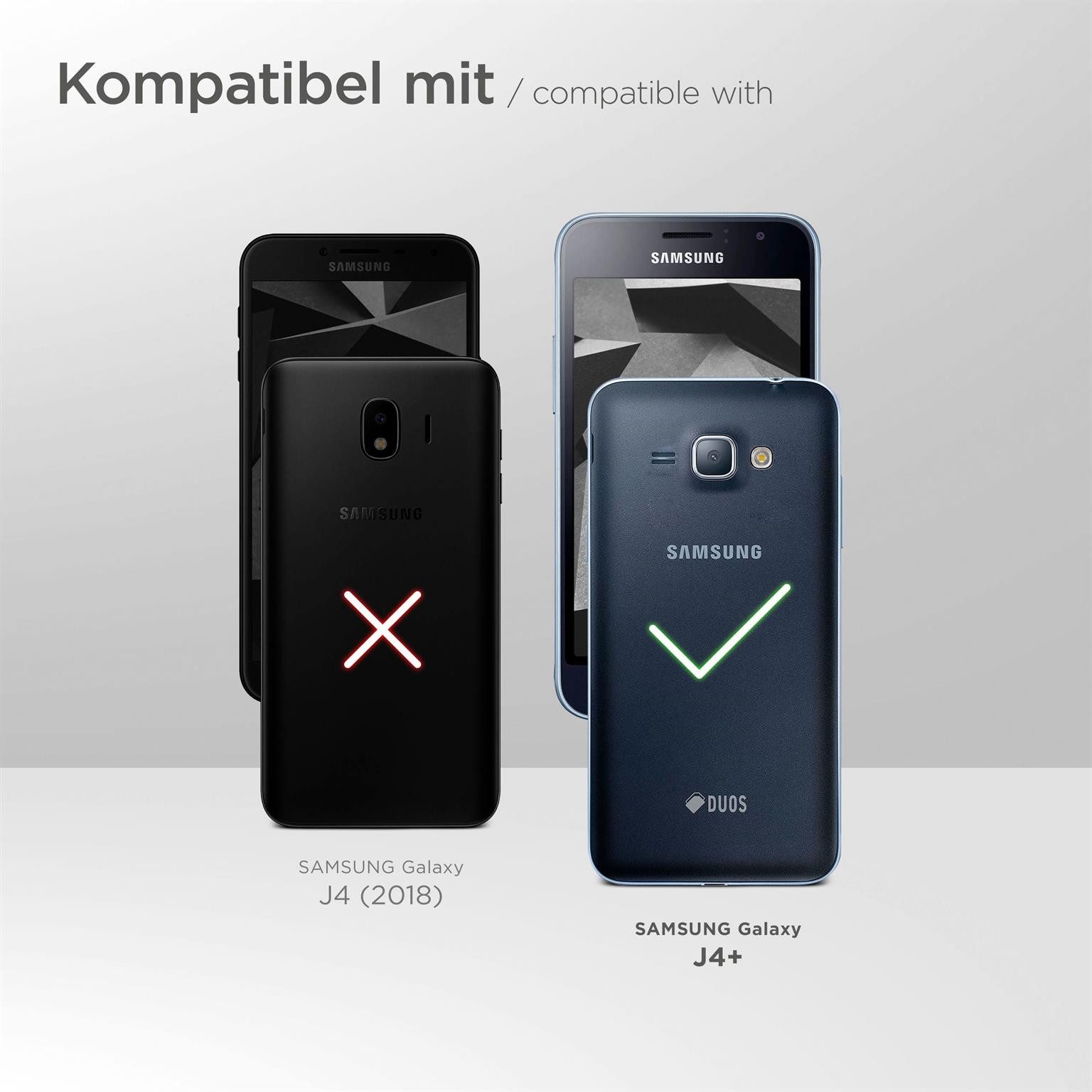 moex Handyhülle moex® Alpha Case für Samsung Galaxy J4 Plus, Hülle ultra dünn, Hardcase Back Cover, Schutzhülle Minimalistisch
