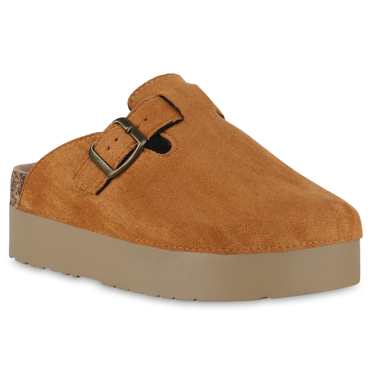 VAN HILL 841256 Hausschuh Damen Шлепанцы Домашняя обувь Plateau Profil-Sohle Schnallen
