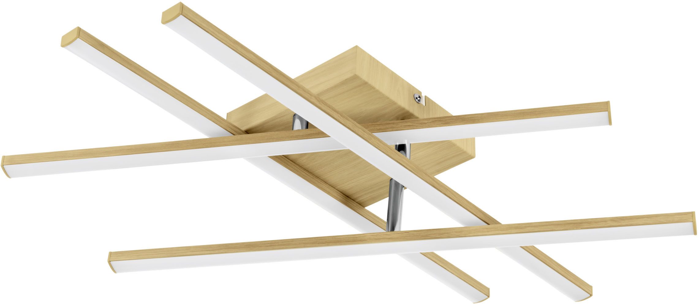 EGLO LED Deckenleuchte LASANA 4 Wand- / Deckenlampe - Stahl, Alu - LED - 20,5W - IP20, LED fest integriert, Warmweiß, Wohzimmerlampe, Esszimmerlampe, Flur, Schlafzimmer, L51xB51xH10,5 cm